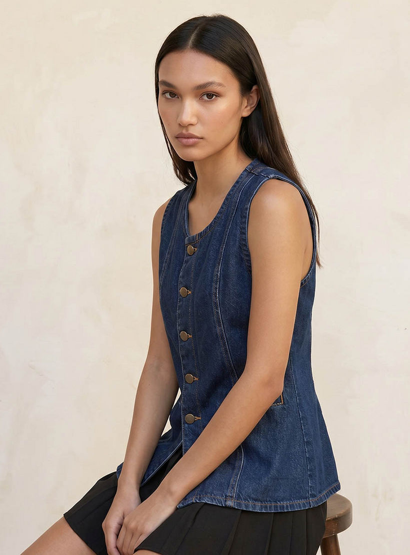 معطف خصر قطن بجيوب من لي كوبر-women-clothing-shirtsandblouses-blouses-image-6
