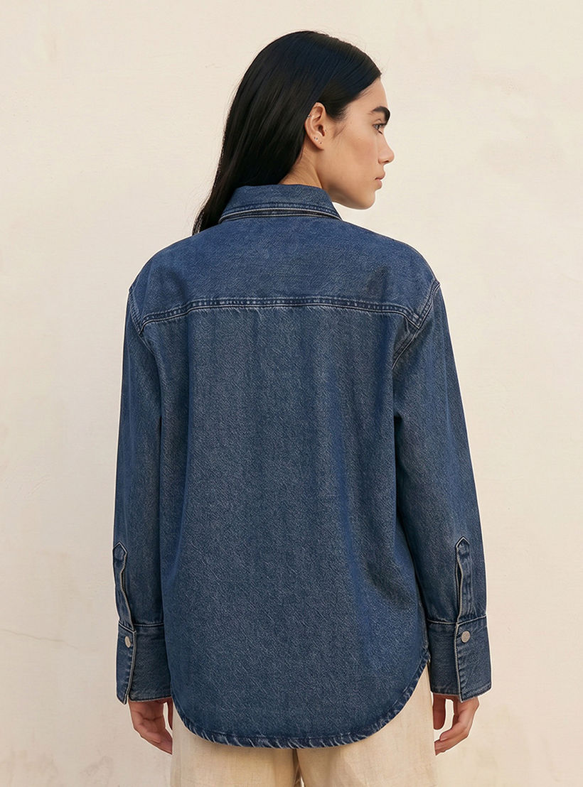 قميص قطن بجيوب من لي كوبر-women-clothing-shirtsandblouses-shirts-image-4