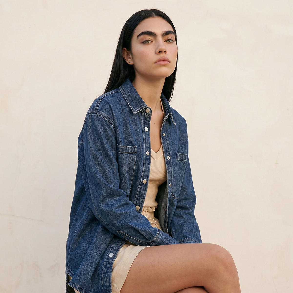 قميص قطن بجيوب من لي كوبر-women-clothing-shirtsandblouses-shirts-image-5