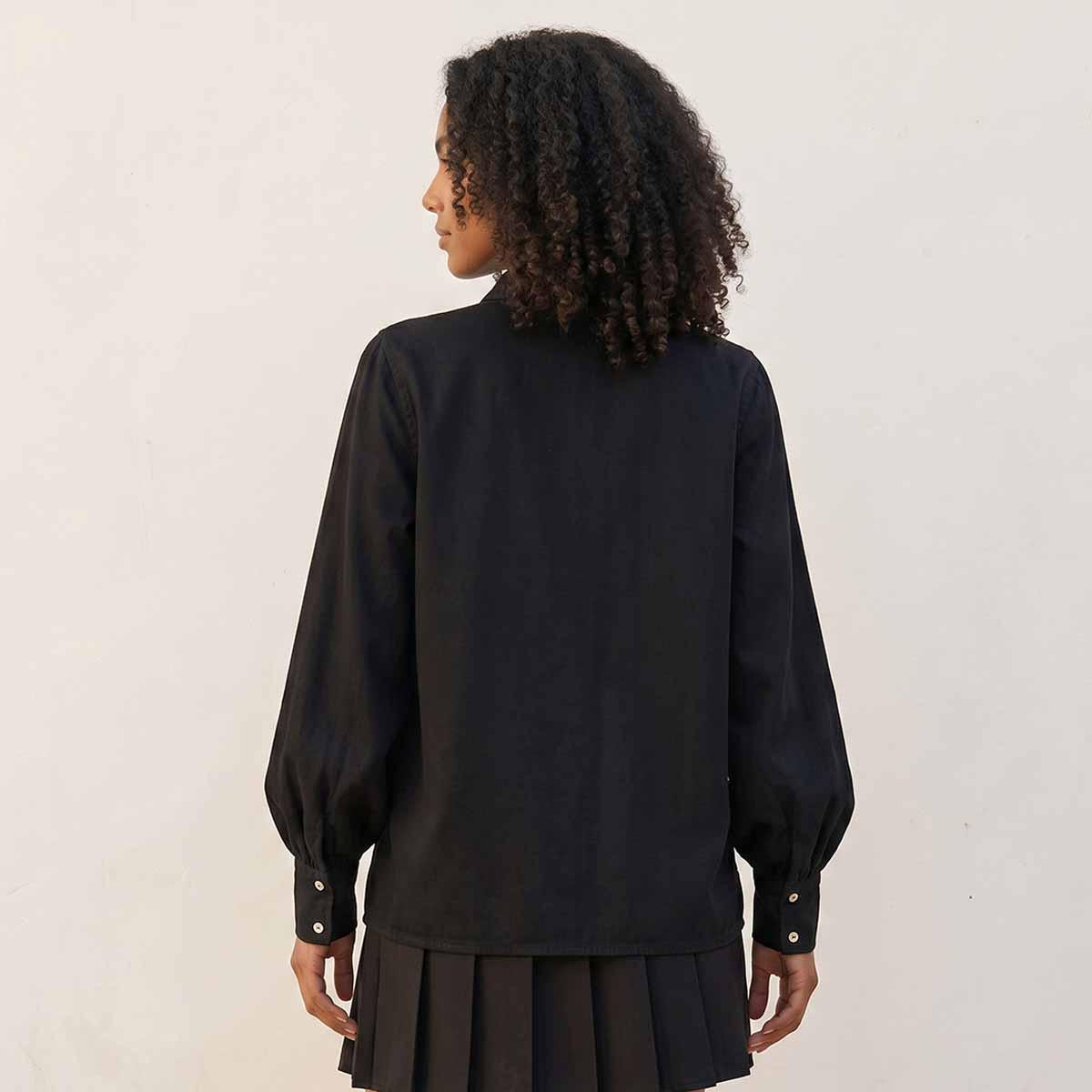 Splash Denim Lyocell Shirt Bishop Sleeves-women-clothing-shirtsandblouses-shirts-image-4