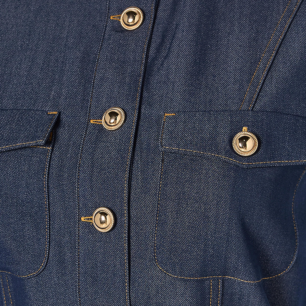 Splash Denim Cotton Top with Belt-women-clothing-shirtsandblouses-blouses-image-2