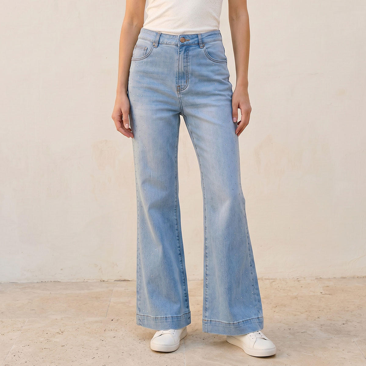 بنطلون جينز واسع مزين من سبلاش-women-clothing-bottoms-jeans-image-1