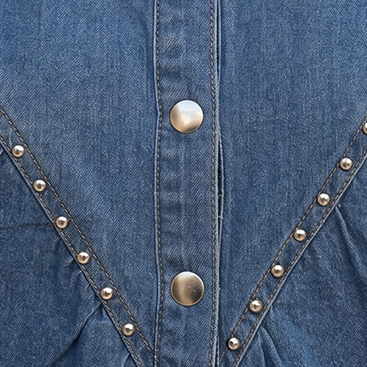 توب دنيم قطني بياقة ماندارين من سبلاش-women-clothing-shirtsandblouses-shirts-image-2