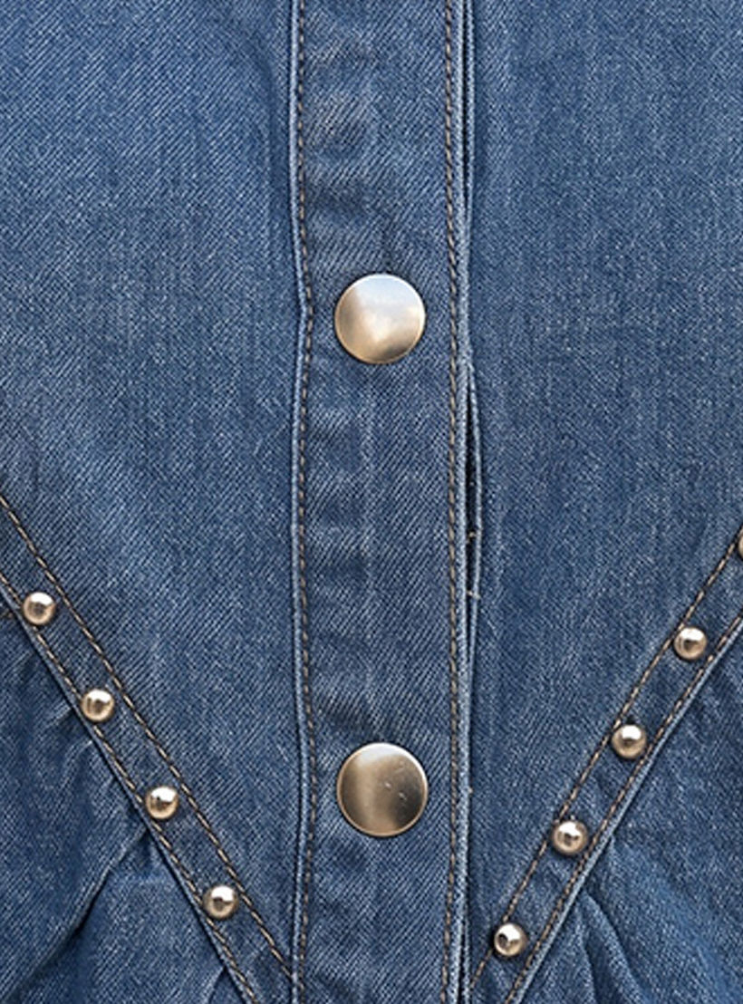 توب دنيم قطني بياقة ماندارين من سبلاش-women-clothing-shirtsandblouses-shirts-image-2