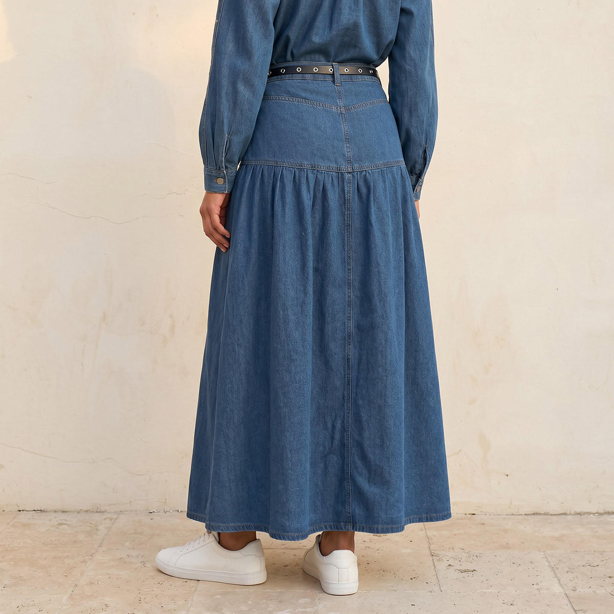 تنورة ماكسي بحزام مدمج من سبلاش دينم-women-clothing-skirts-image-4