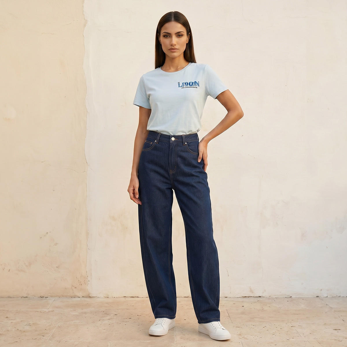 Splash Denim Barrel Fit Button Closure Cotton Twisted Seam Jeans-women-clothing-bottoms-jeans-image-3