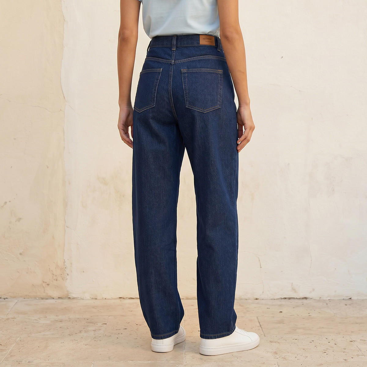 Splash Denim Barrel Fit Button Closure Cotton Twisted Seam Jeans-women-clothing-bottoms-jeans-image-4