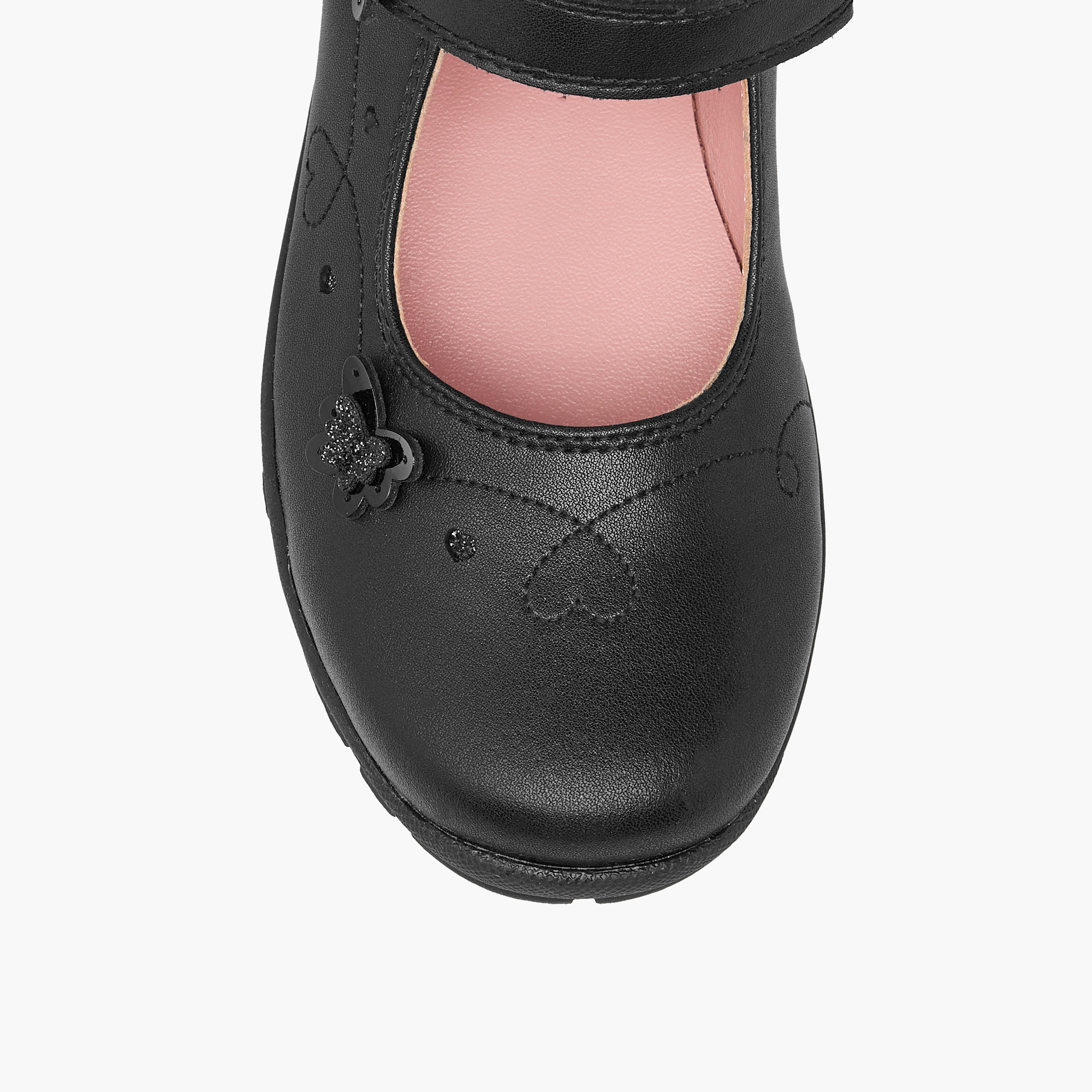 Juniors Butterfly Accent Mary Jane School Shoes with Hook and Loop Closure-girls-shoes-schoolshoes-image-4