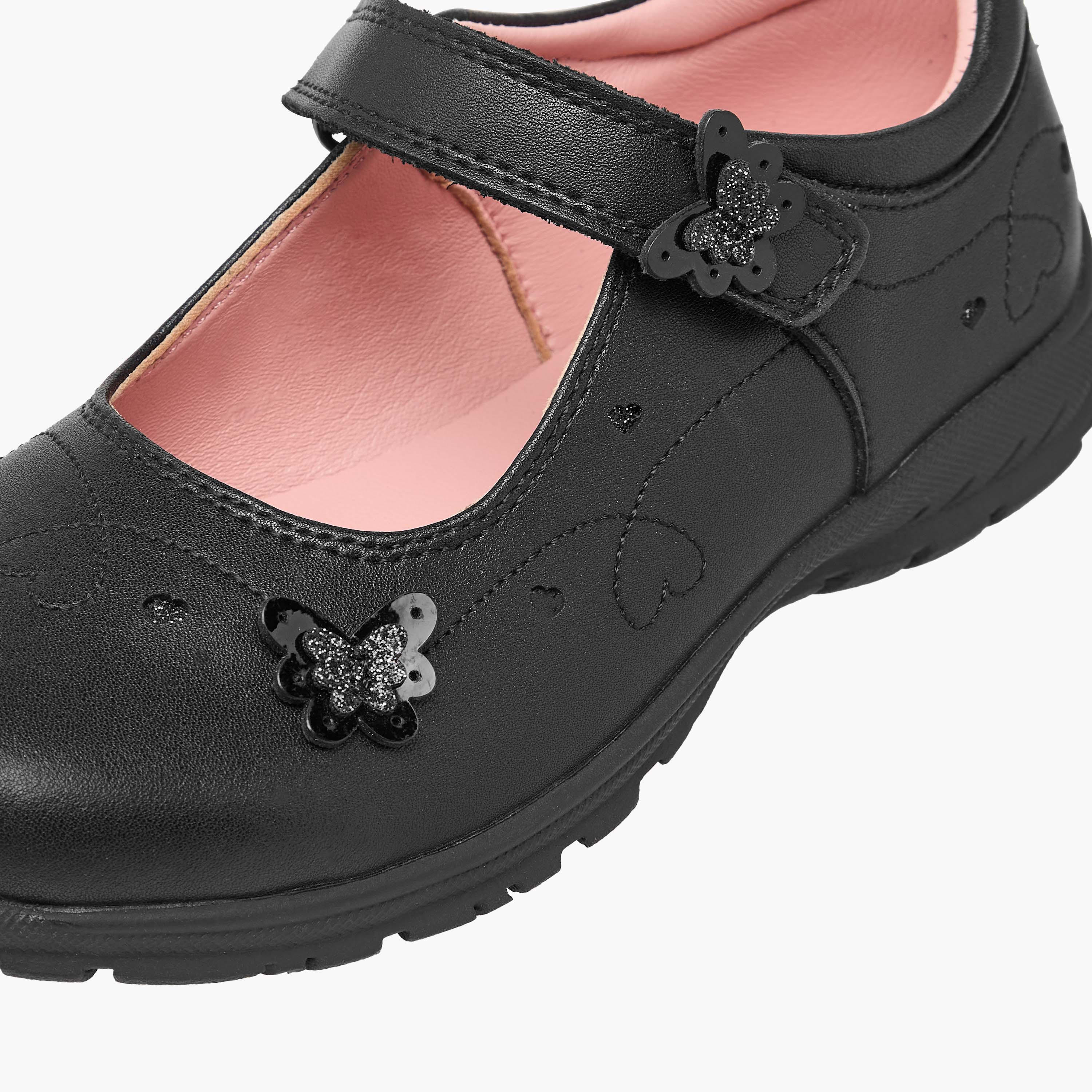 Juniors Butterfly Accent Mary Jane School Shoes with Hook and Loop Closure-girls-shoes-schoolshoes-image-6