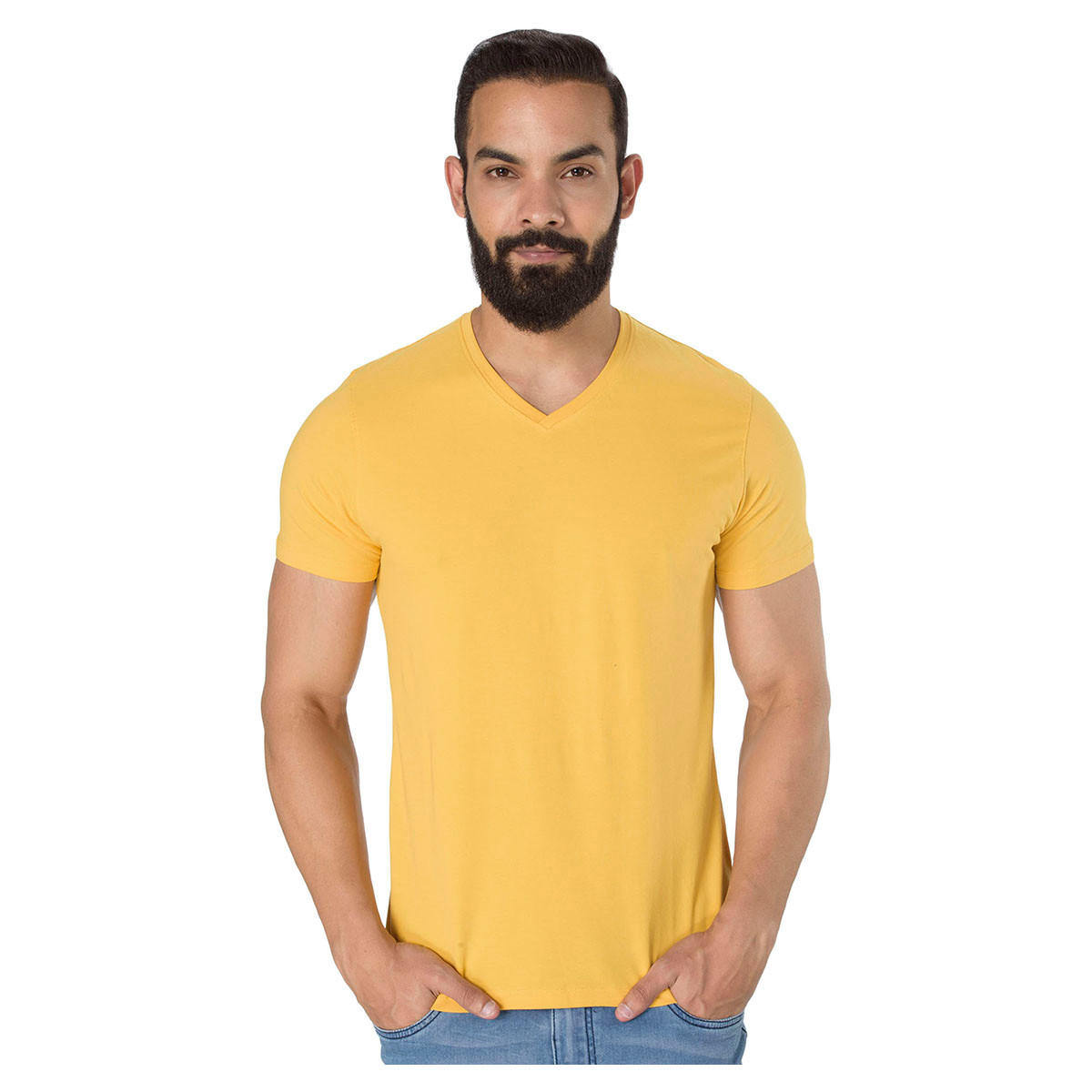 Printed V-neck T-shirt-men-clothing-tshirtsandpolos-tshirts-image-5