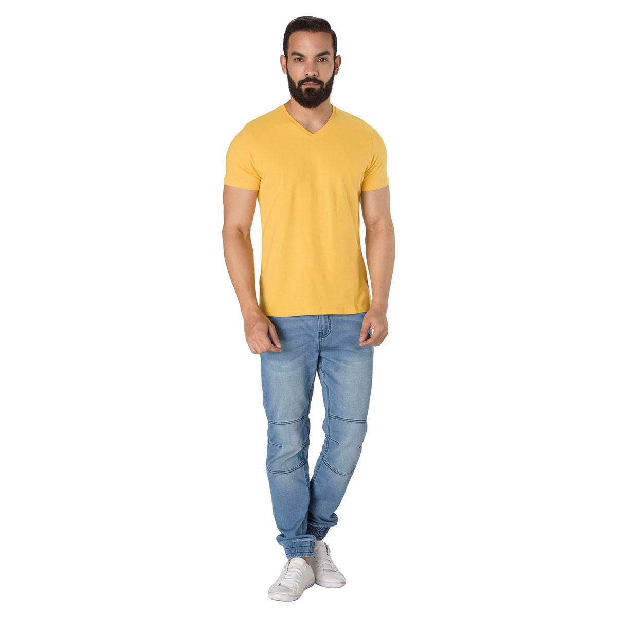 Printed V-neck T-shirt-men-clothing-tshirtsandpolos-tshirts-image-1