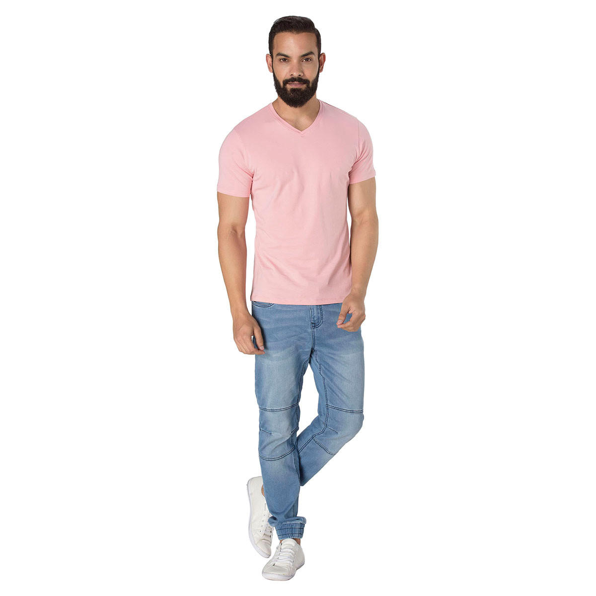Printed V-neck T-shirt-men-clothing-tshirtsandpolos-tshirts-image-5