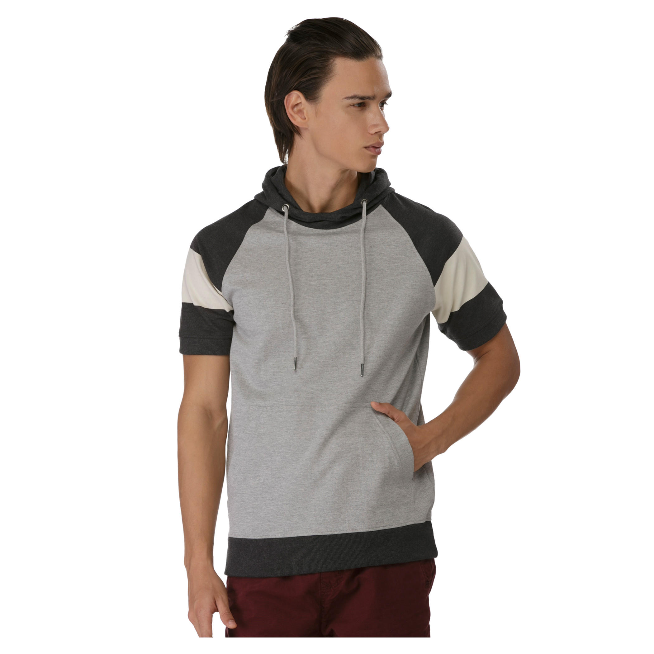 Short-sleeved Sweatshirt with Hood-men-winterwear-hoodiesandsweatshirts-image-5