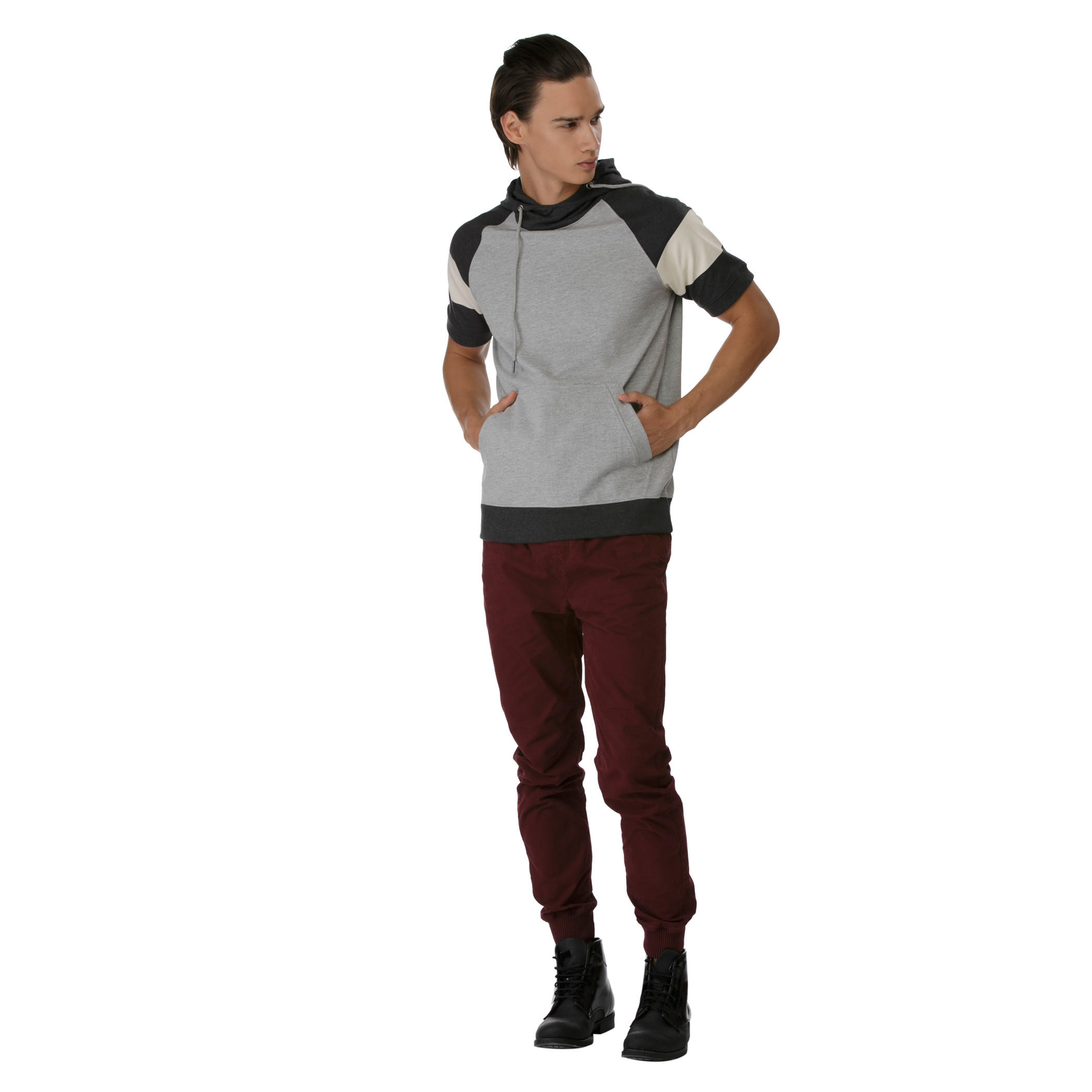 Short-sleeved Sweatshirt with Hood-men-winterwear-hoodiesandsweatshirts-image-1