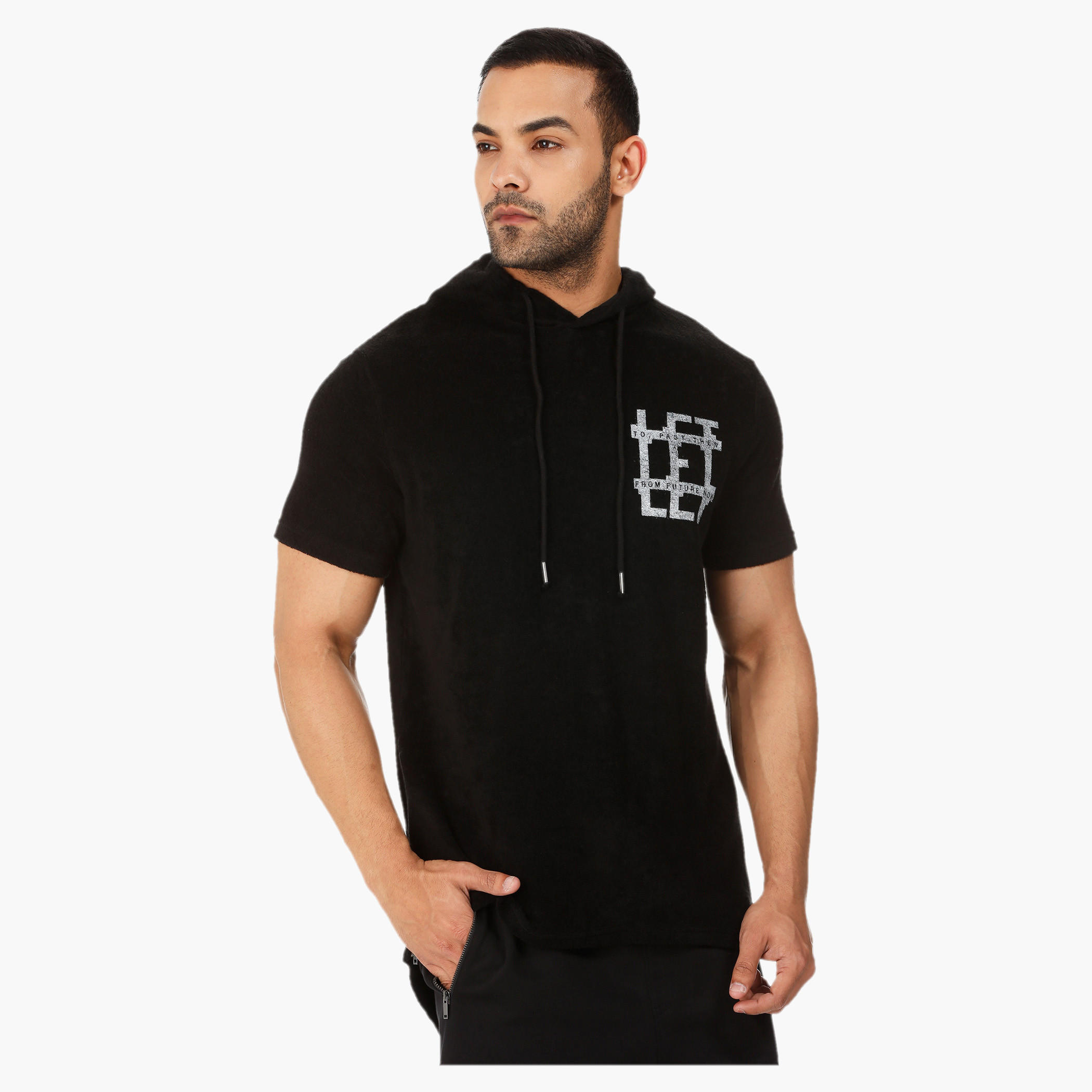 Hooded High-low T-shirt-men-winterwear-hoodiesandsweatshirts-image-1