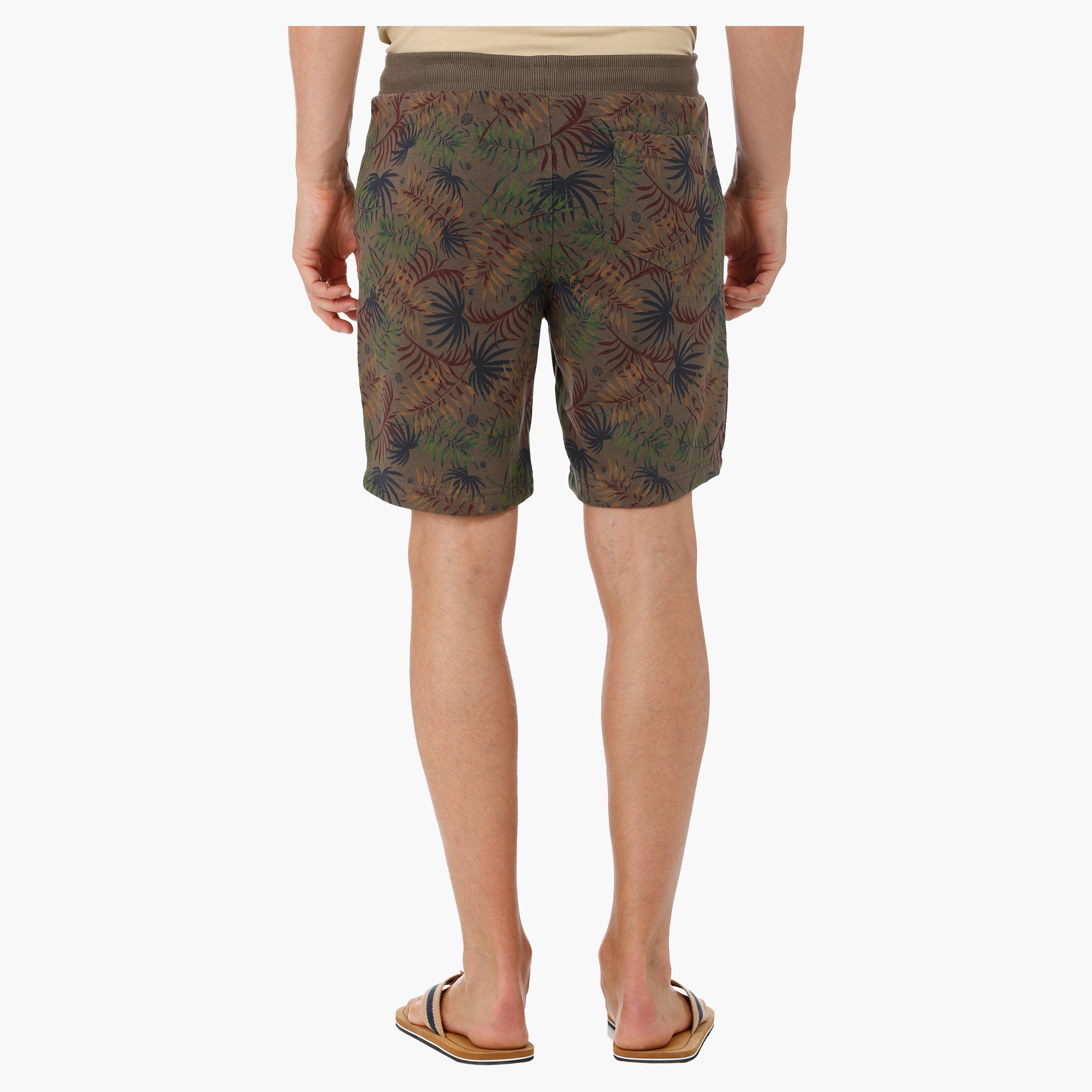 Foliage Print Knit Shorts-men-clothing-bottoms-shorts-image-4