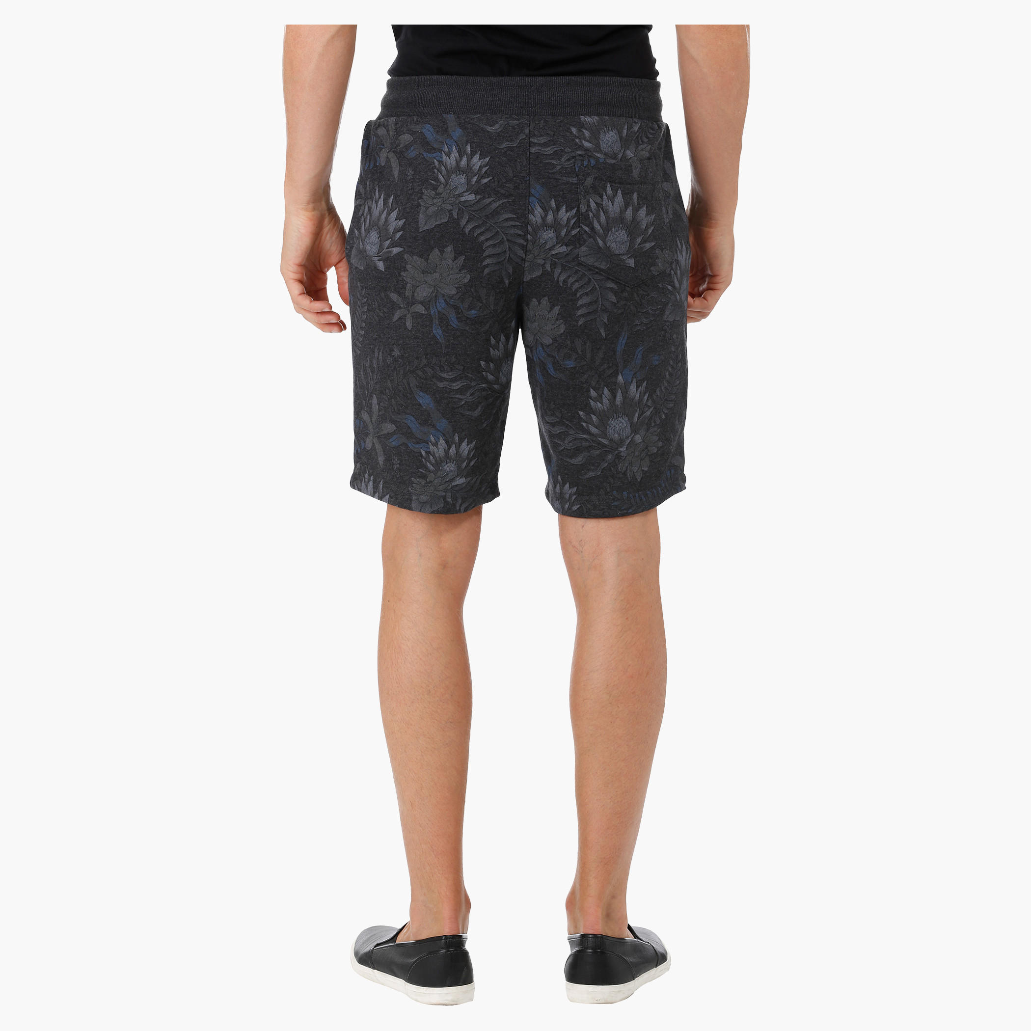 Foliage Print Knit Shorts-men-clothing-bottoms-shorts-image-2