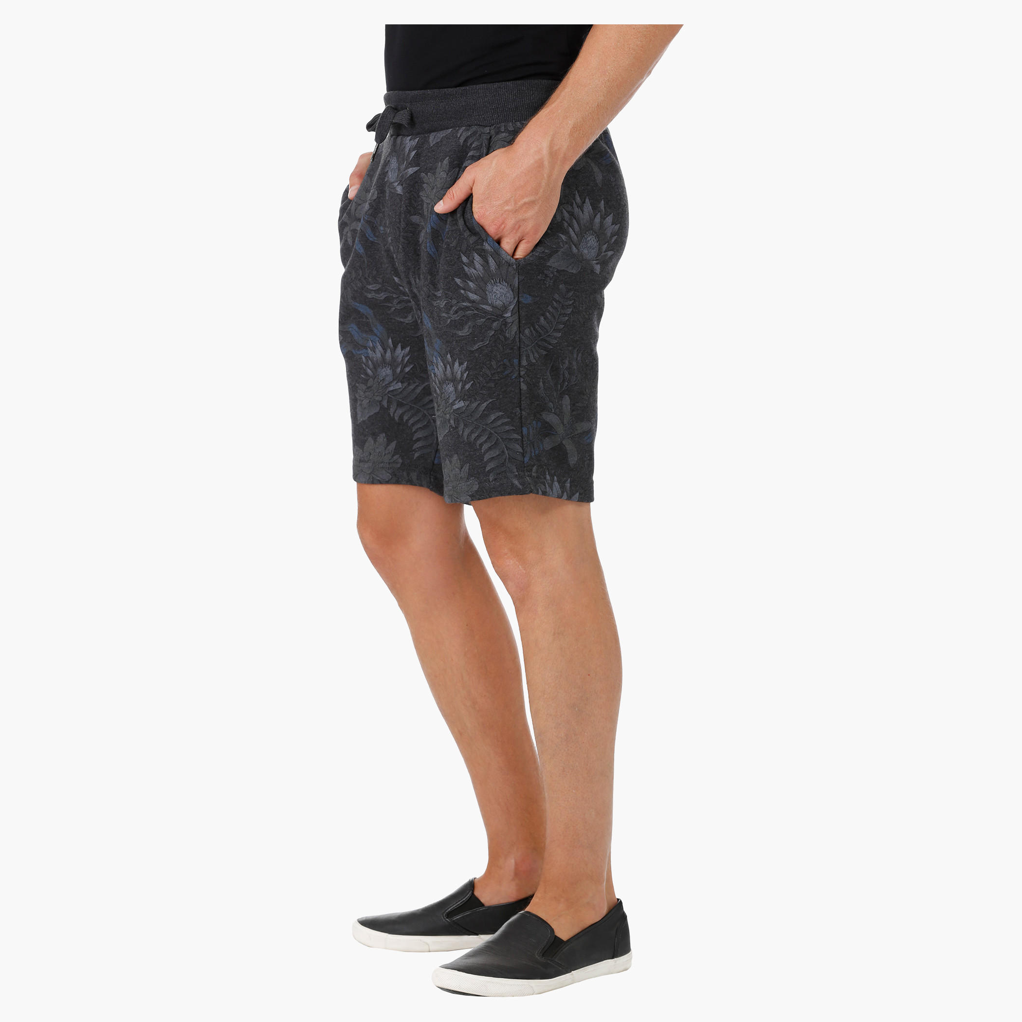 Foliage Print Knit Shorts-men-clothing-bottoms-shorts-image-3