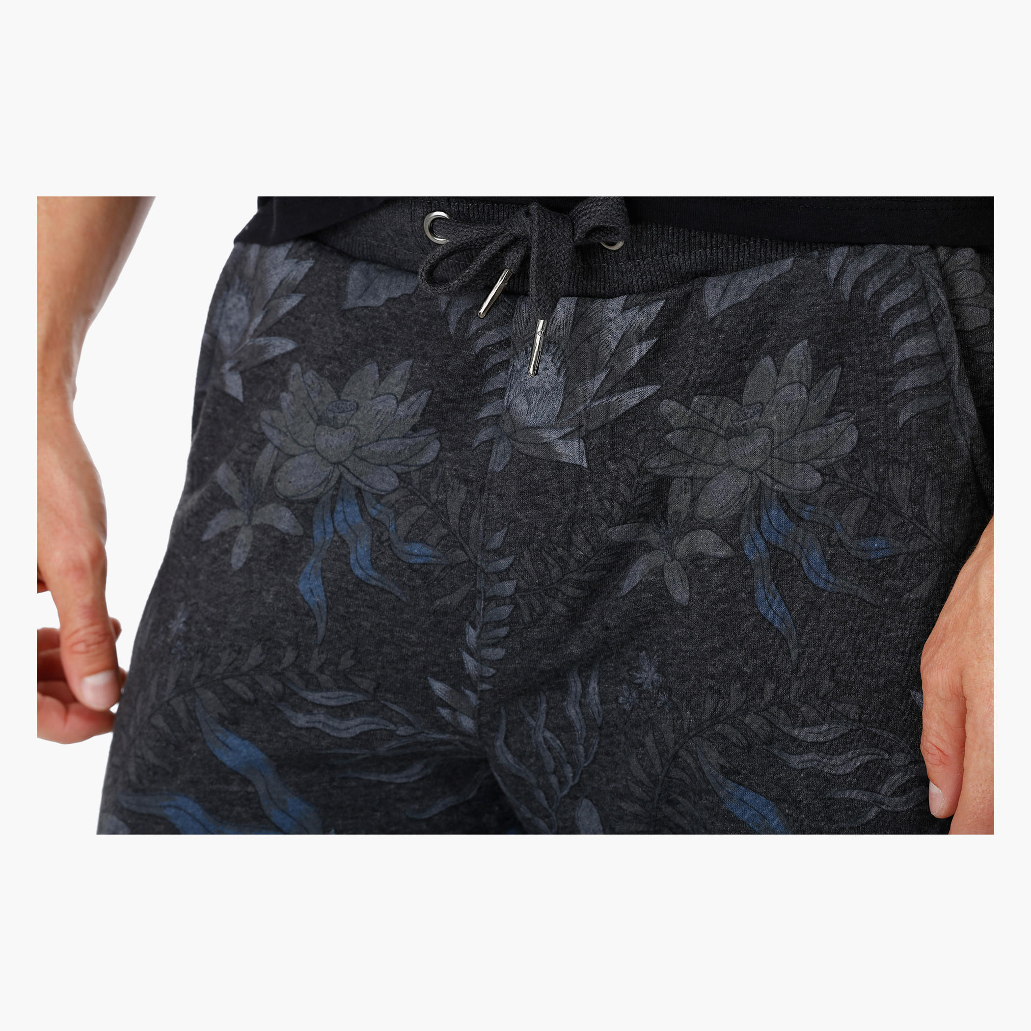 Foliage Print Knit Shorts-men-clothing-bottoms-shorts-image-4