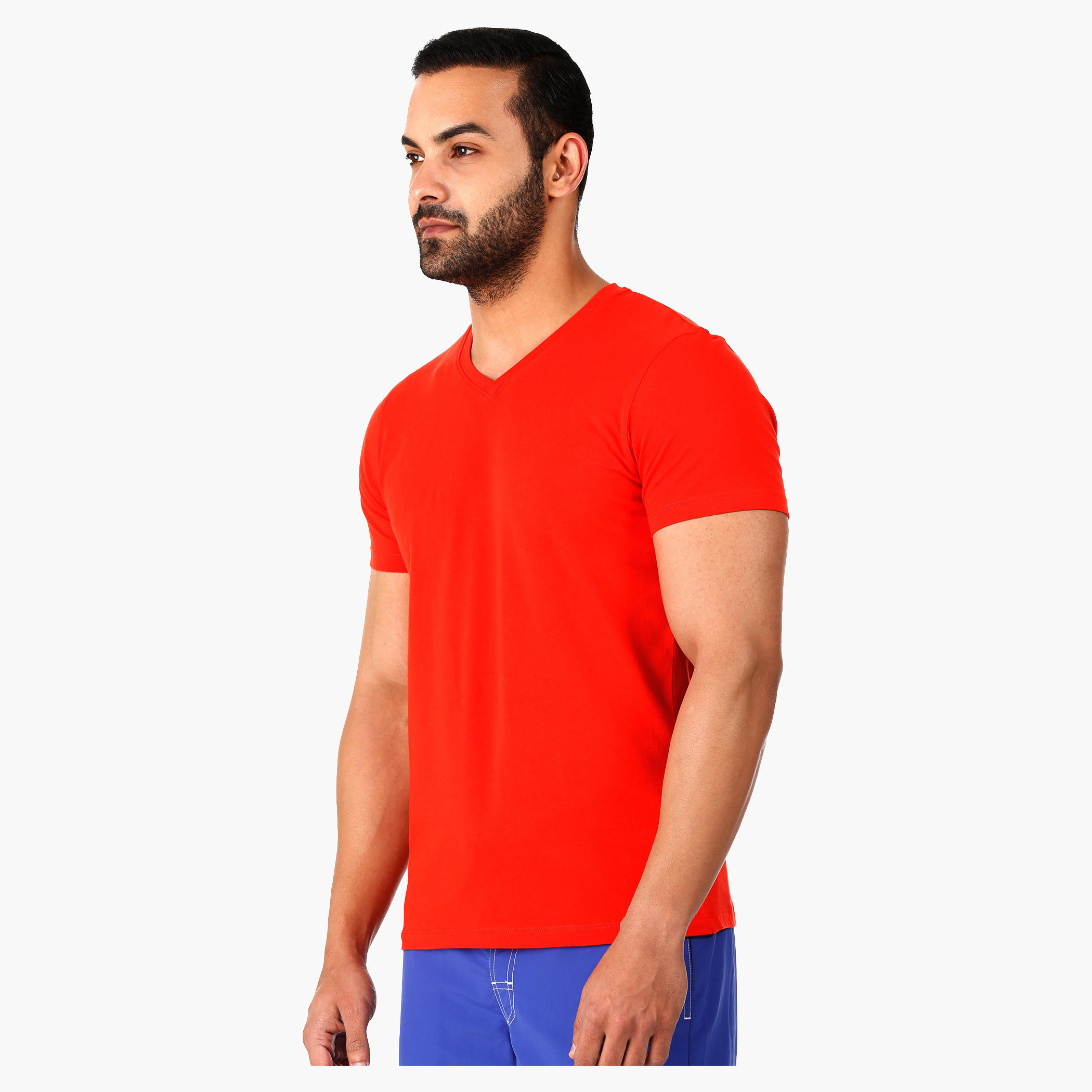 V-Neck T-Shirt with Short Sleeves in Body Fit-men-clothing-tshirtsandpolos-tshirts-image-3