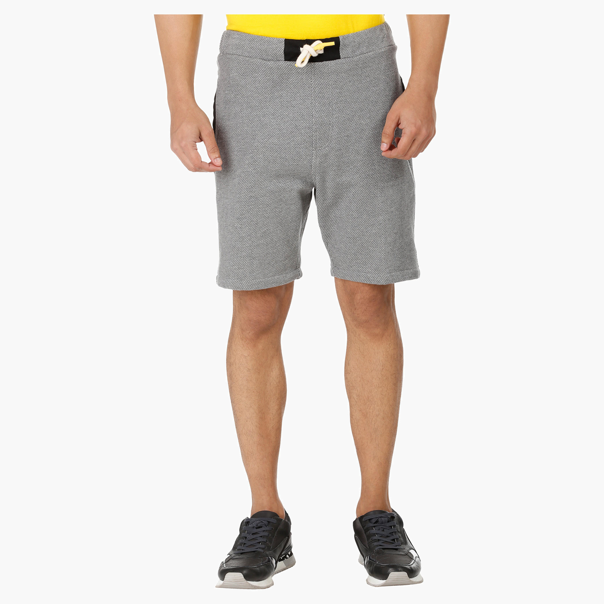 Textured Shorts with Contrast Pocket Lining-men-clothing-bottoms-shorts-image-1