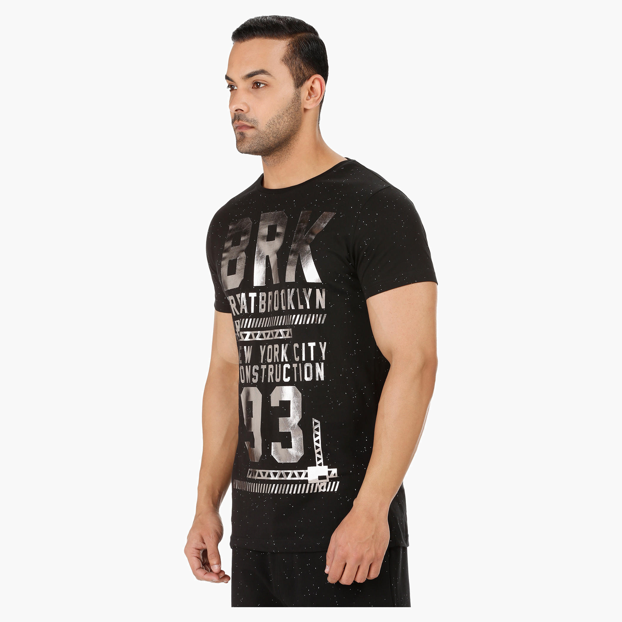 Crew Neck T-shirt With Splatter Effect-men-clothing-tshirtsandpolos-tshirts-image-3