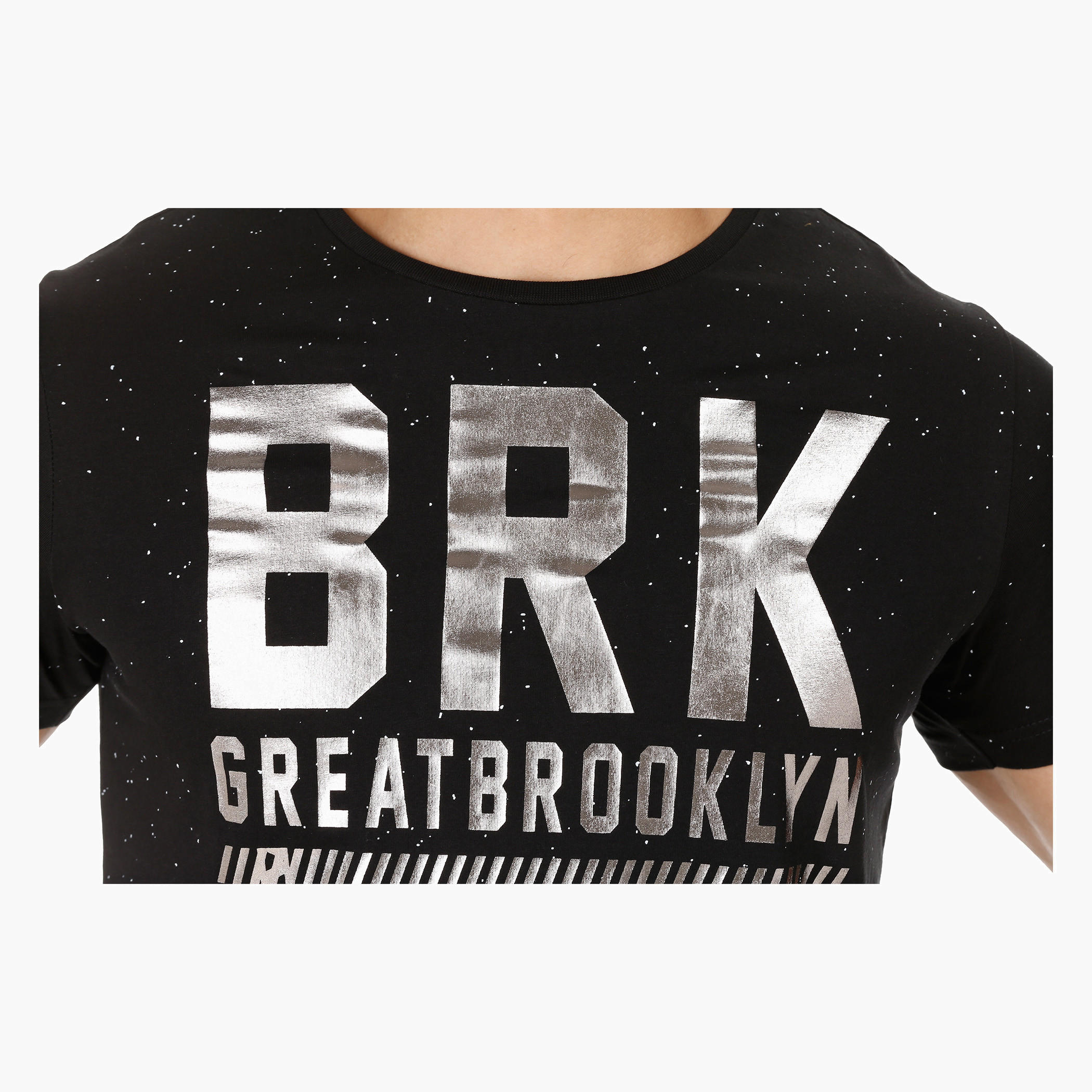 Crew Neck T-shirt With Splatter Effect-men-clothing-tshirtsandpolos-tshirts-image-4