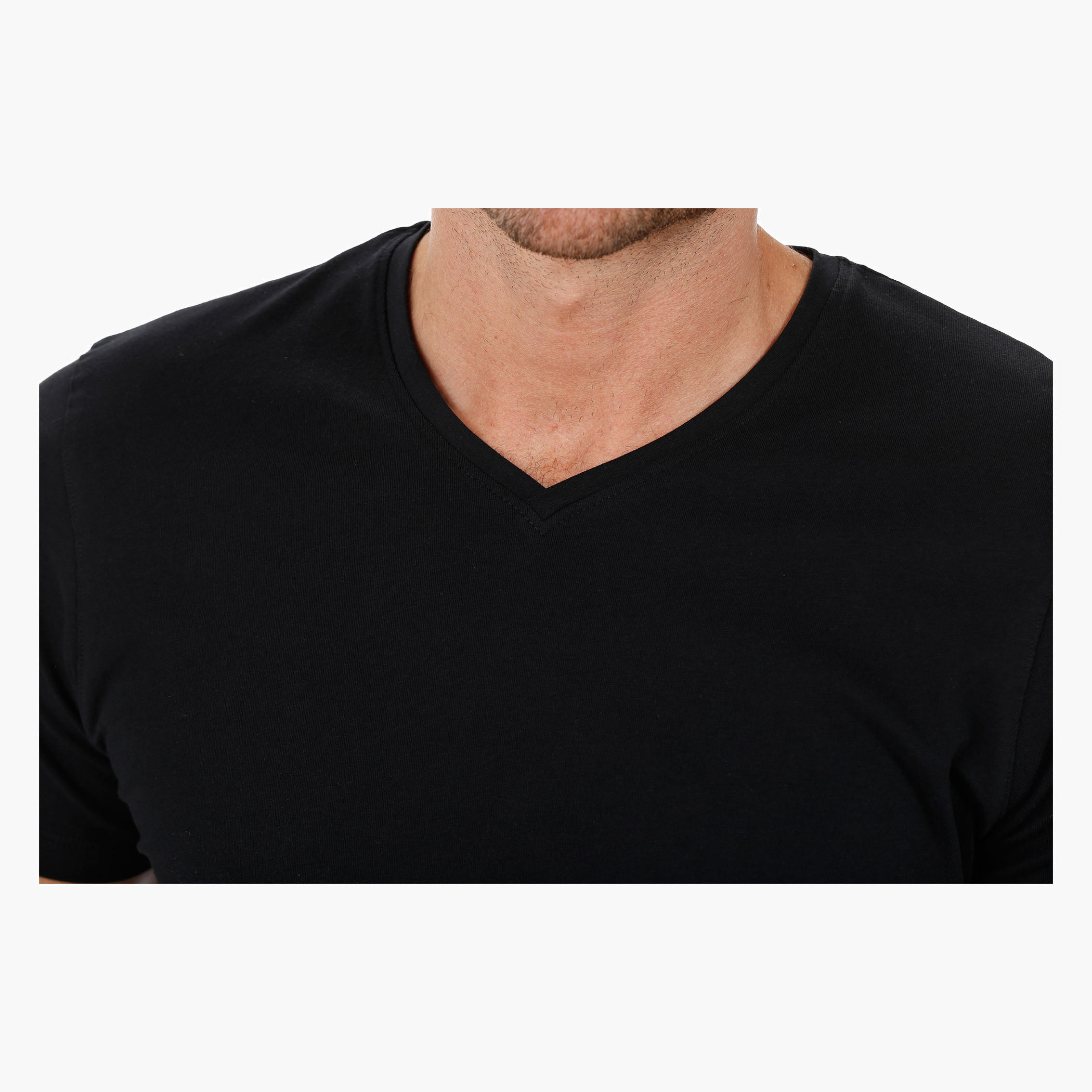 Short-sleeved V-neck T-shirt-men-clothing-tshirtsandpolos-tshirts-image-4