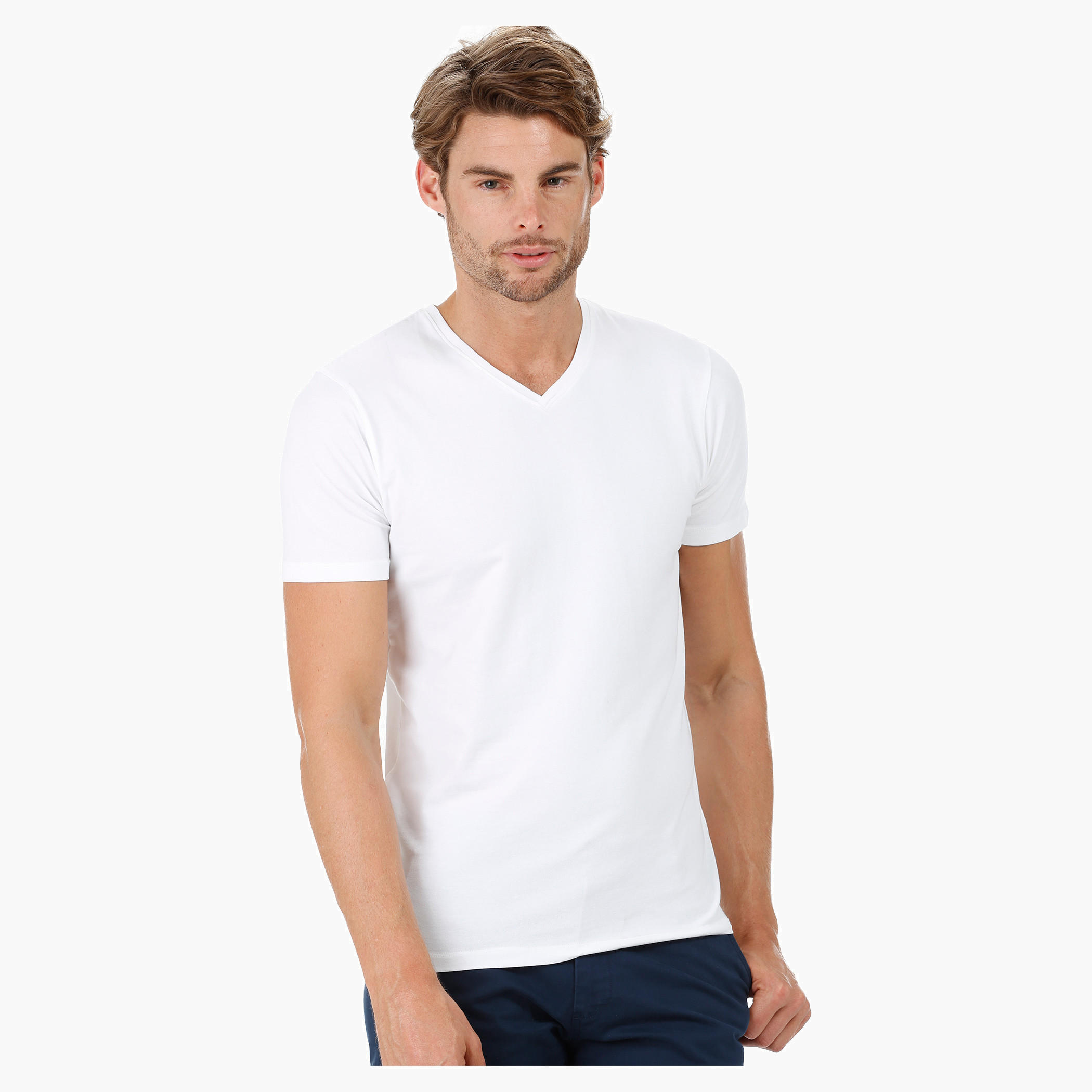 Short-sleeved V-neck T-shirt-men-clothing-tshirtsandpolos-tshirts-image-6