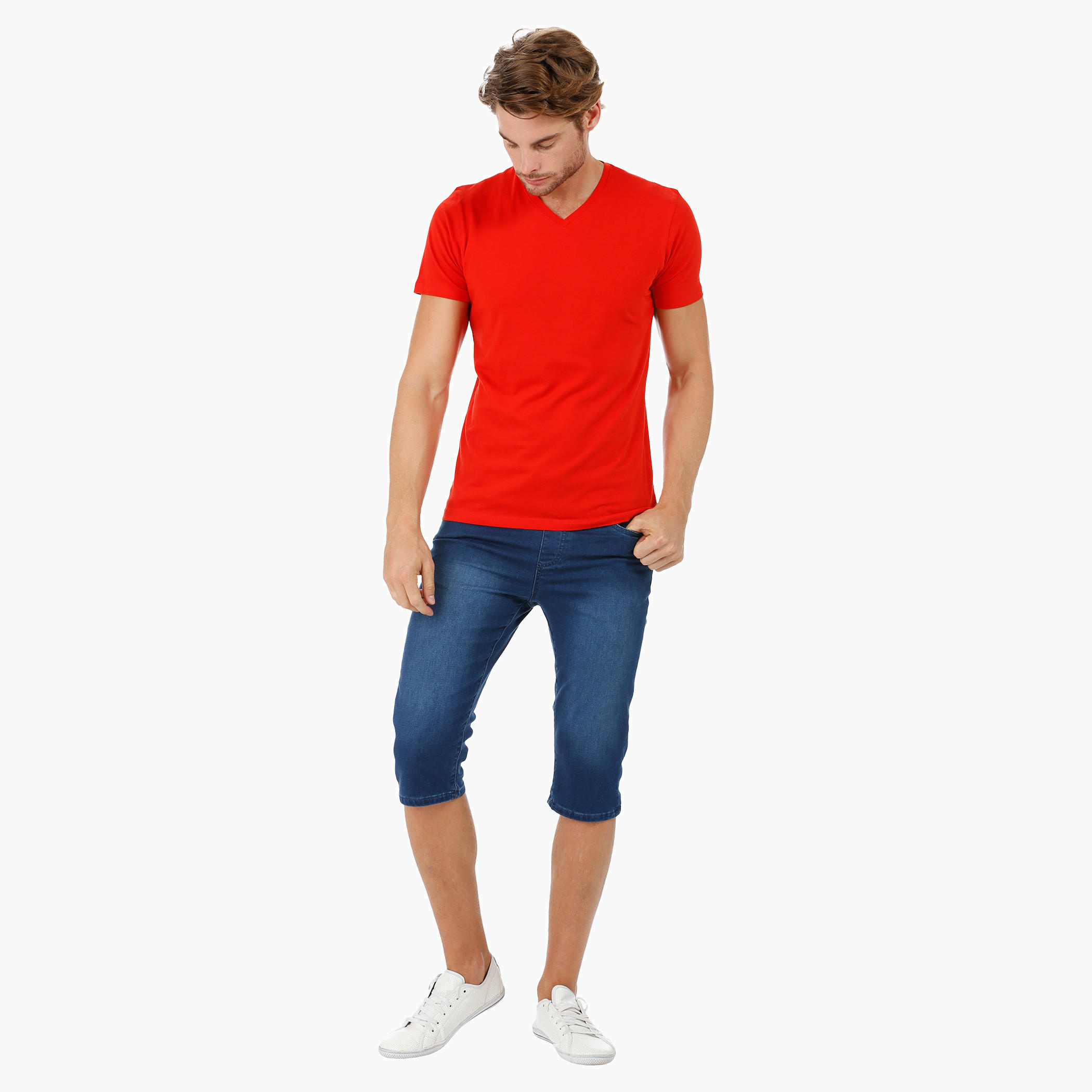 Short-sleeved V-neck T-shirt-men-clothing-tshirtsandpolos-tshirts-image-15