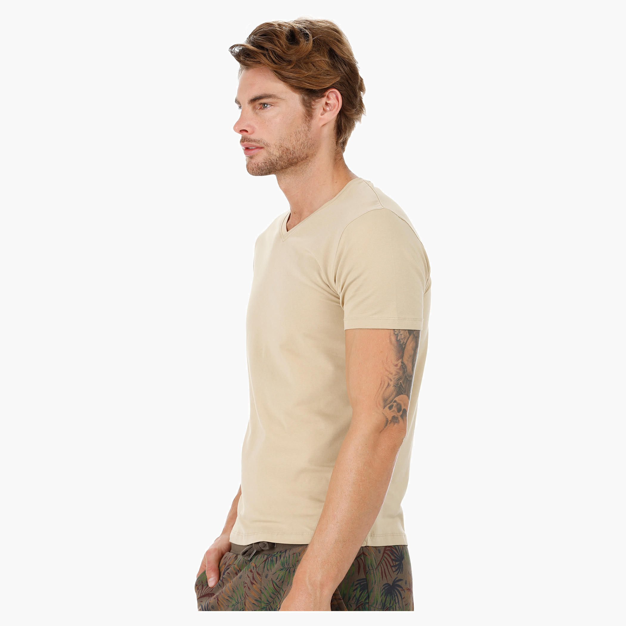 Short-sleeved V-neck T-shirt-men-clothing-tshirtsandpolos-tshirts-image-18