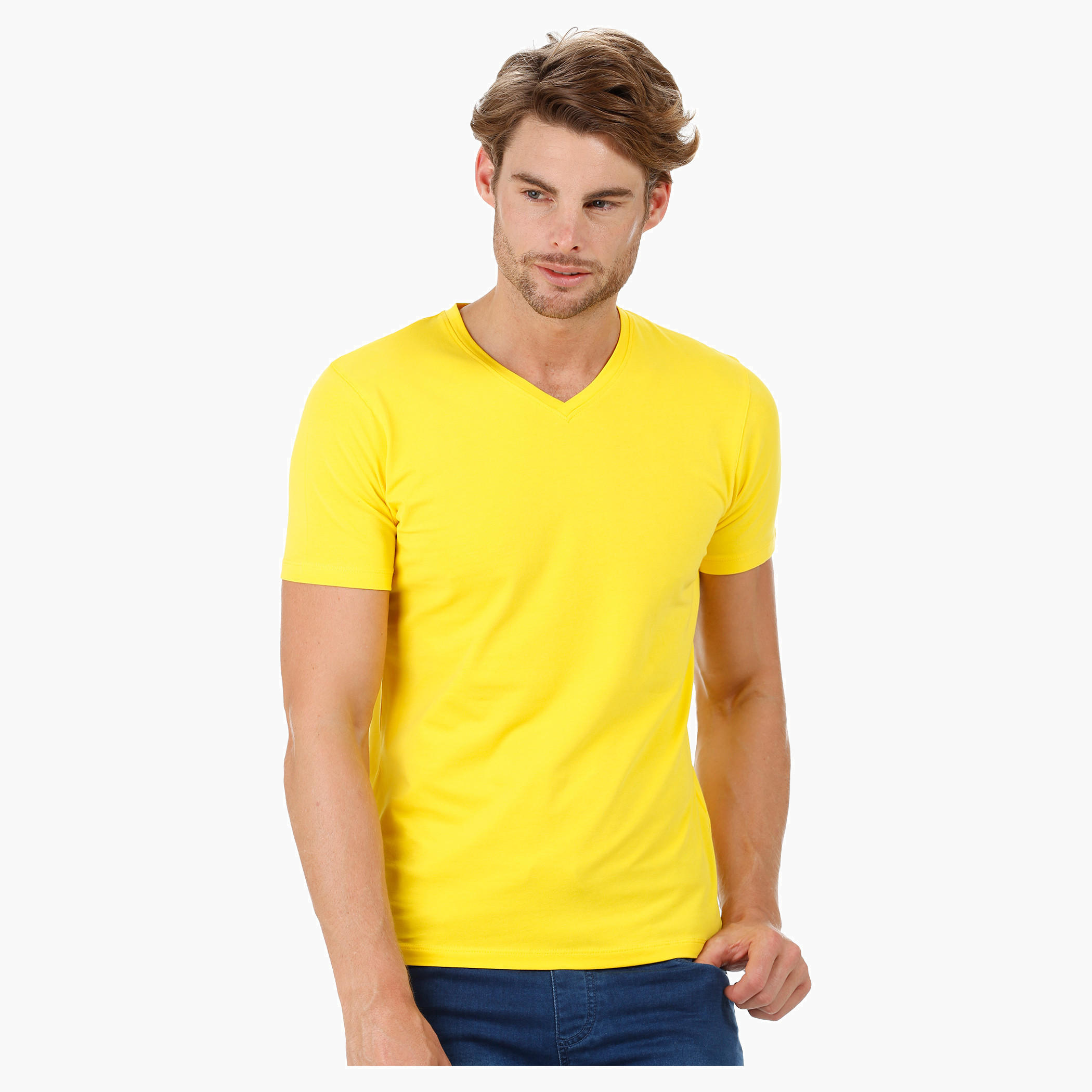 Short-sleeved V-neck T-shirt-men-clothing-tshirtsandpolos-tshirts-image-21