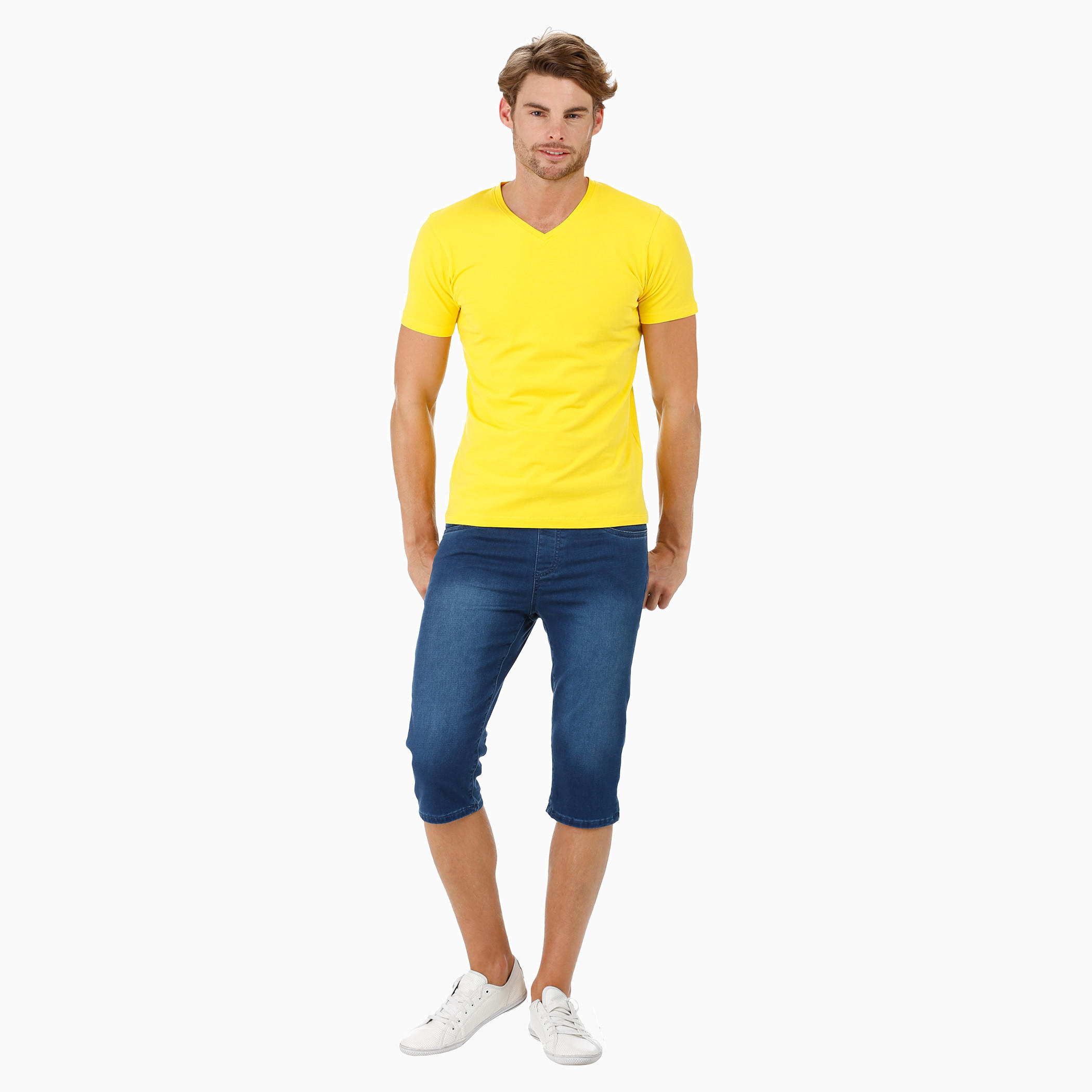 Short-sleeved V-neck T-shirt-men-clothing-tshirtsandpolos-tshirts-image-25