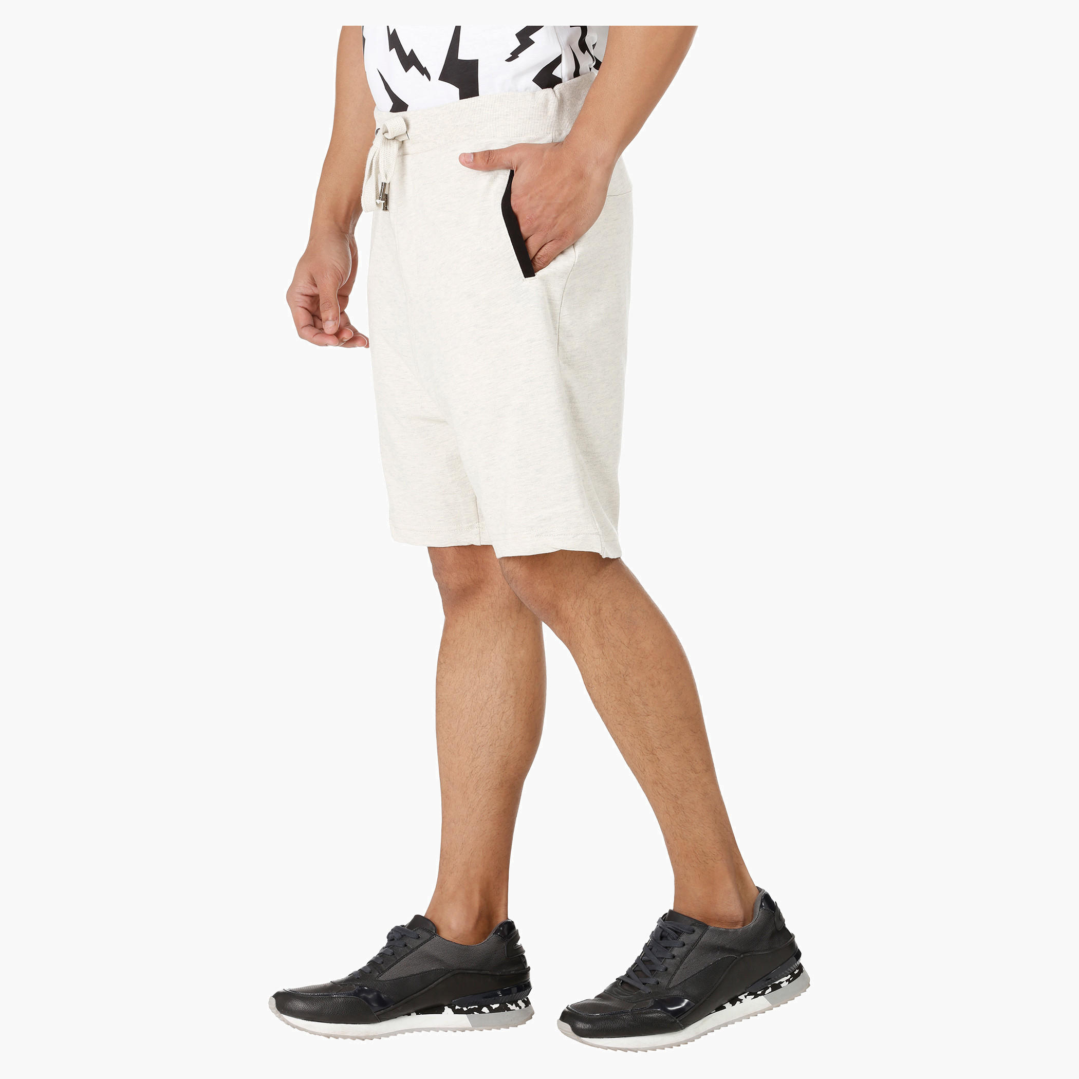 Melange Shorts with Drawstring-men-clothing-bottoms-shorts-image-3