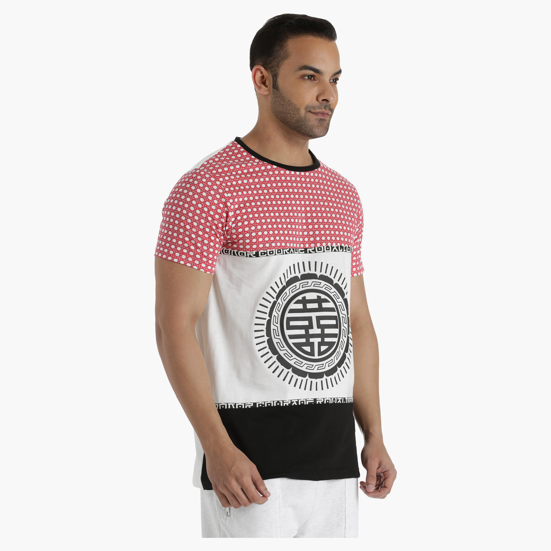 Cotton Printed T-Shirt with Contrast Cut-and-Sew Panels in Regular Fit-men-clothing-tshirtsandpolos-tshirts-image-3