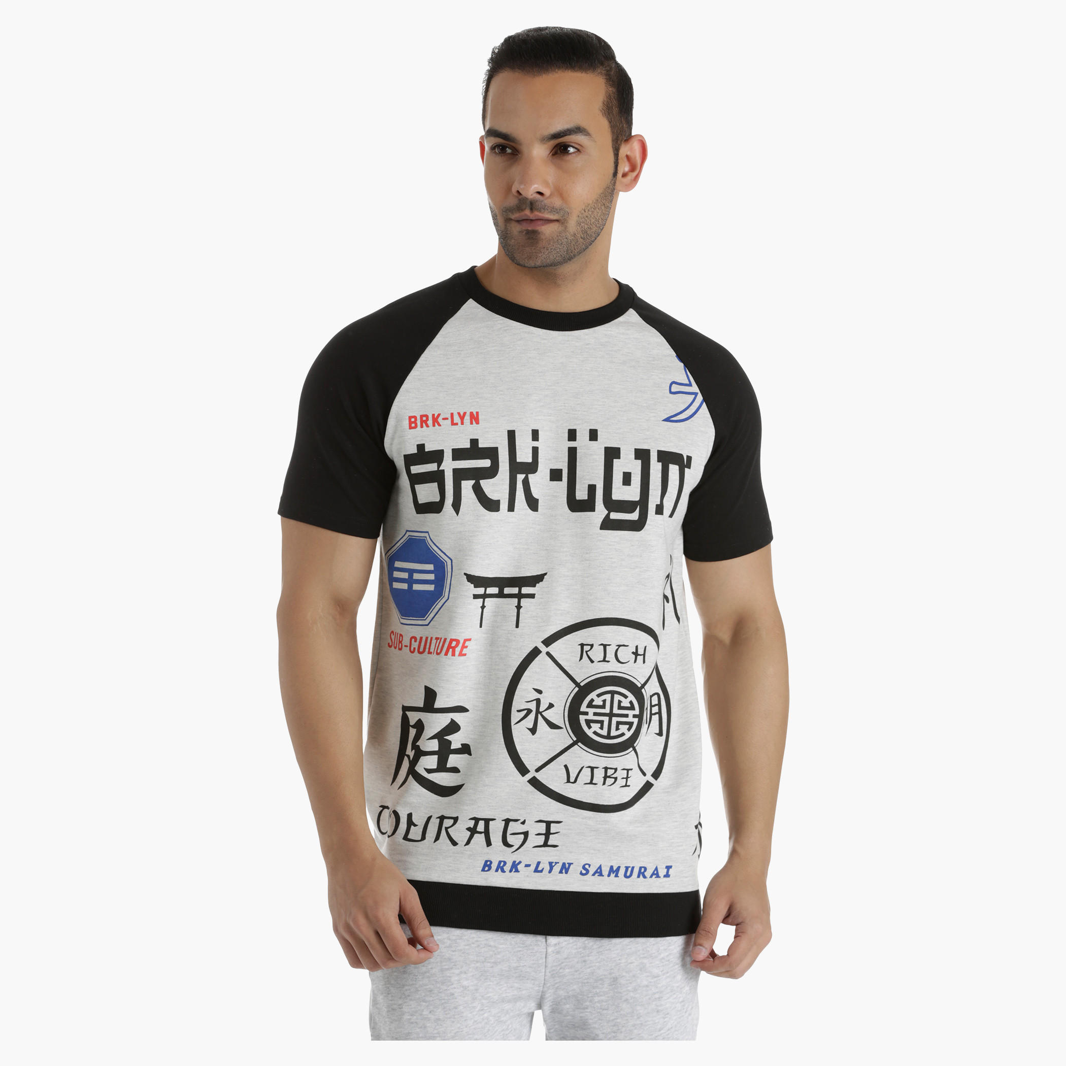 Printed T-Shirt with Contrast Raglan Sleeves in Regular Fit-men-clothing-tshirtsandpolos-tshirts-image-1
