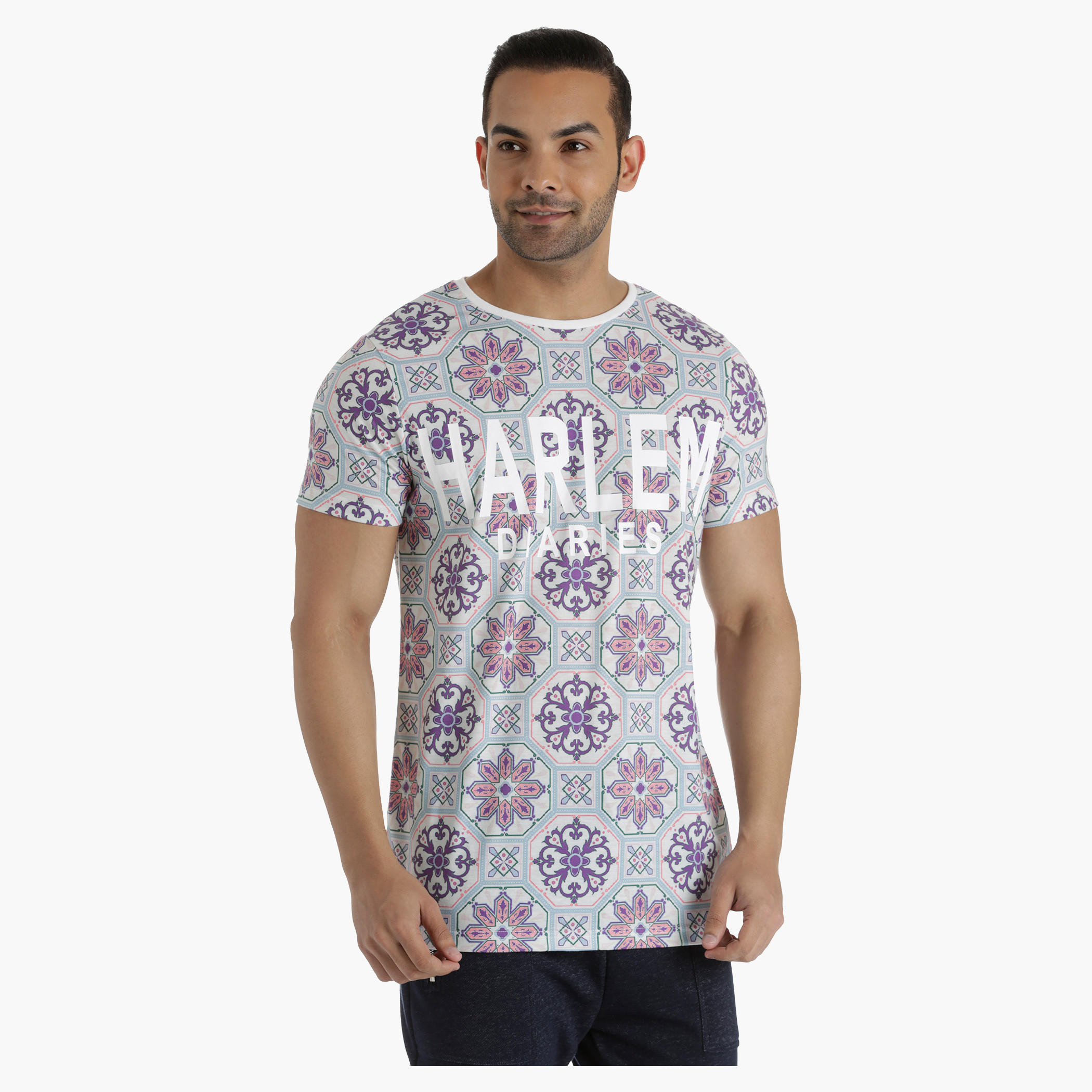 Printed Cotton T-Shirt with Crew Neck in Regular Fit-men-clothing-tshirtsandpolos-tshirts-image-5