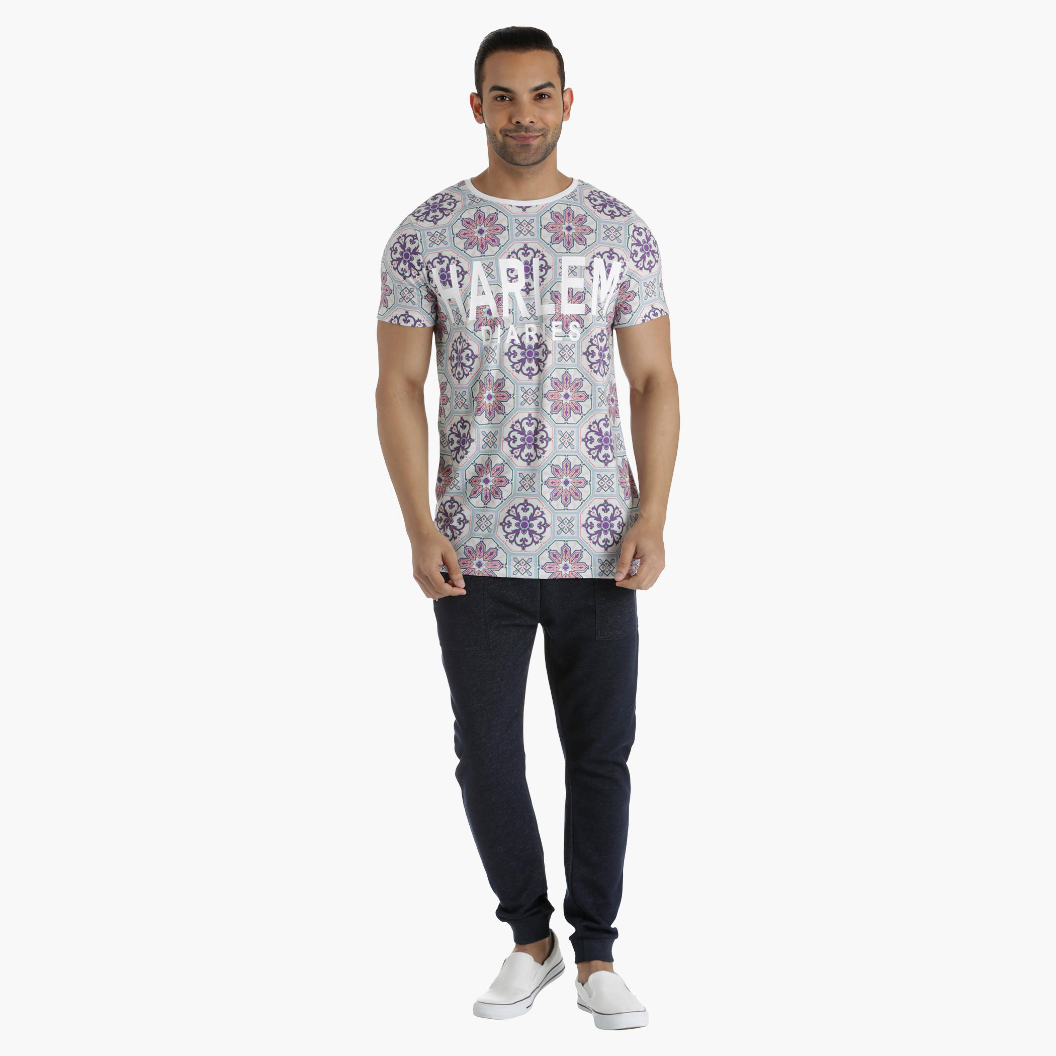 Printed Cotton T-Shirt with Crew Neck in Regular Fit-men-clothing-tshirtsandpolos-tshirts-image-1
