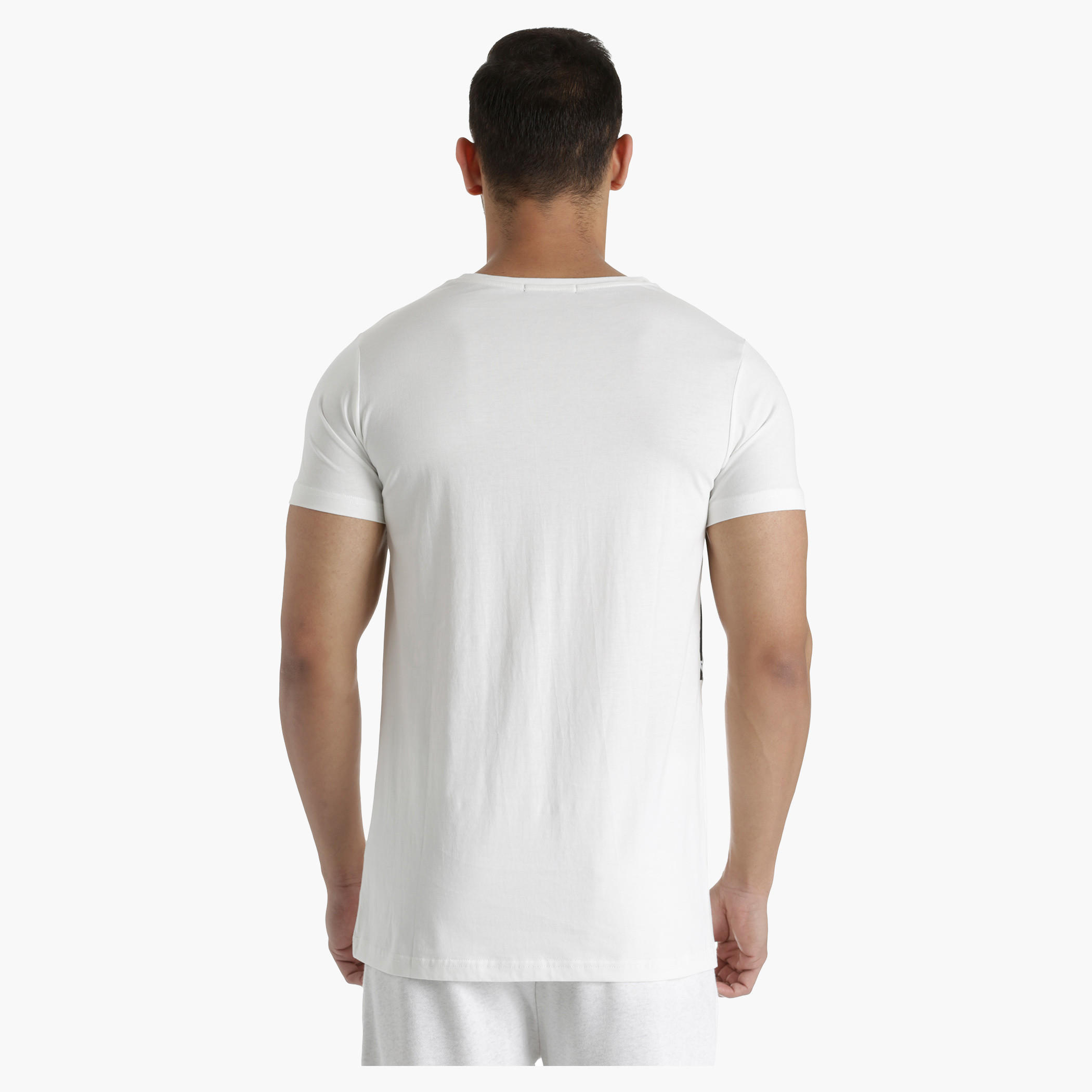 Printed Cotton T-Shirt with Crew Neck and Mesh Panel in Regular Fit-men-clothing-tshirtsandpolos-tshirts-image-2