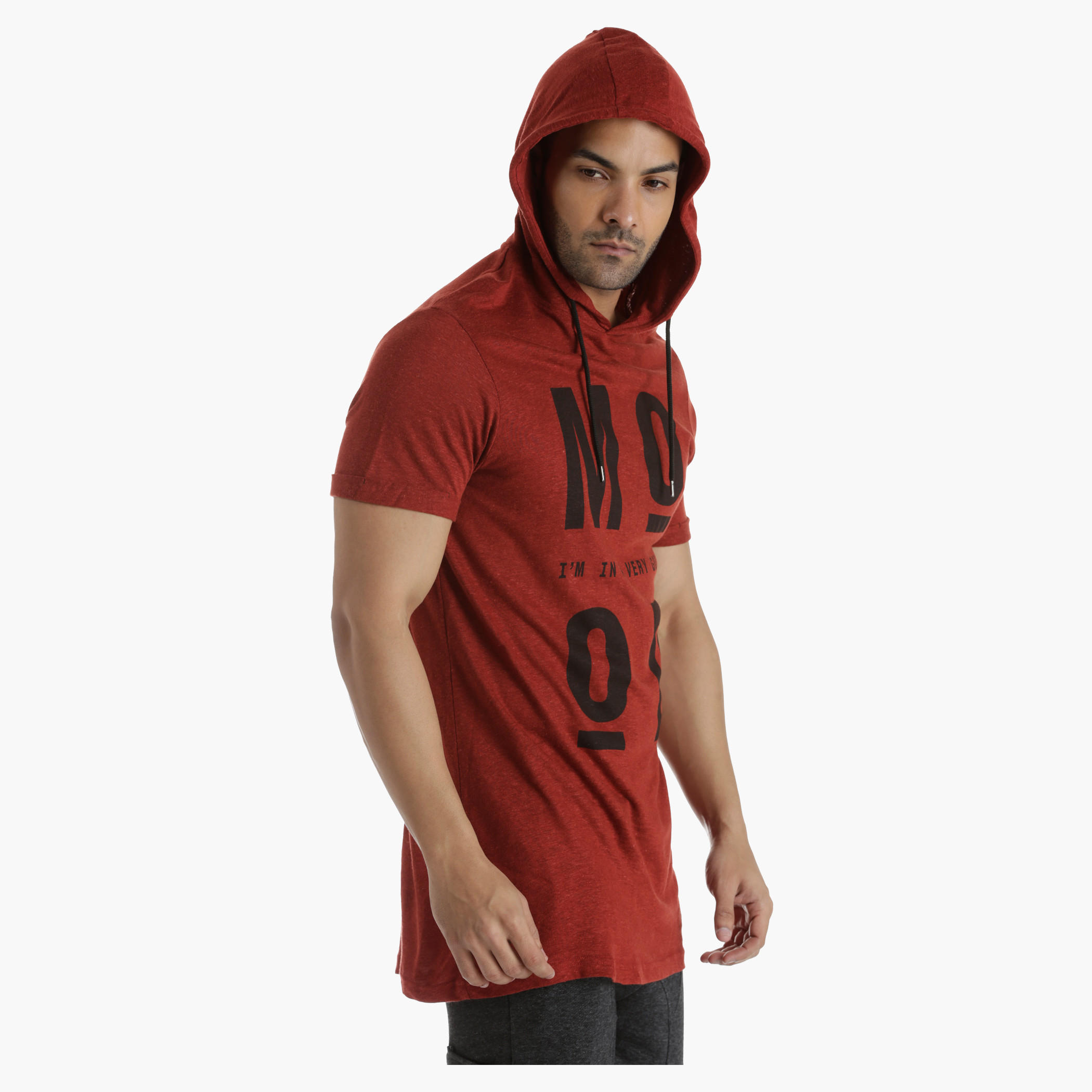 Printed Cotton T-Shirt with Hood in Regular Fit-men-winterwear-hoodiesandsweatshirts-image-3