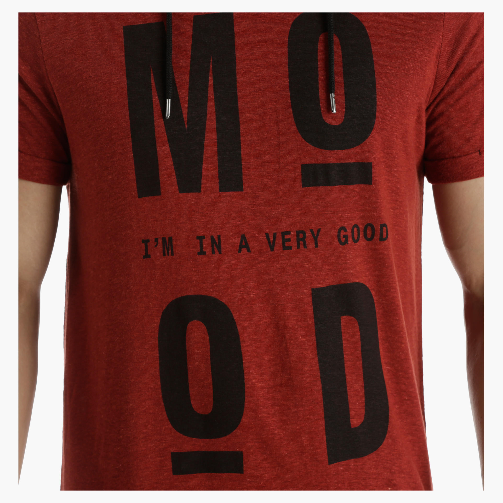 Printed Cotton T-Shirt with Hood in Regular Fit-men-winterwear-hoodiesandsweatshirts-image-4