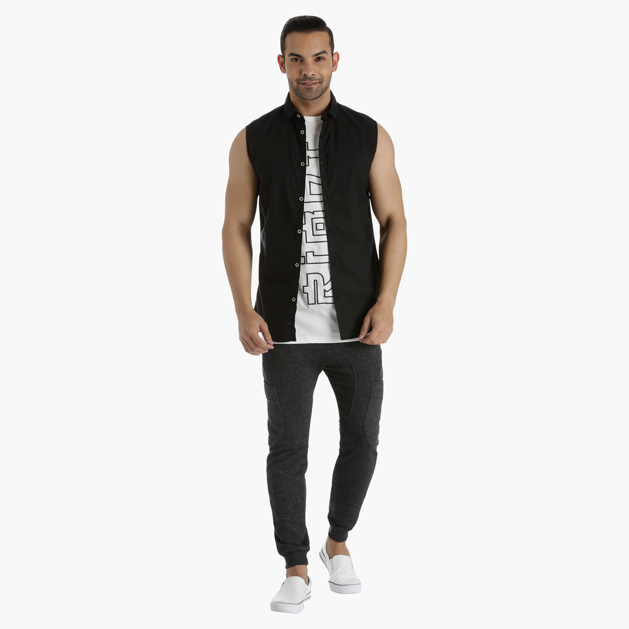 Cotton Sleeveless Shirt in Regular Fit-men-clothing-shirts-image-1