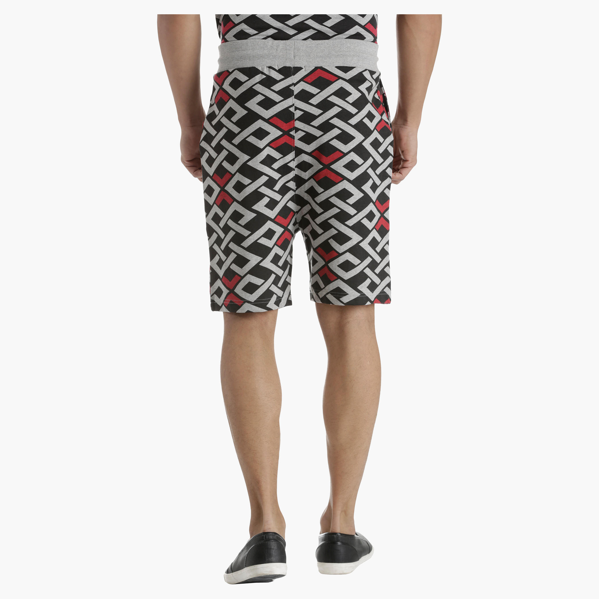 Knit Shorts with All Over Print in Regular Fit-men-clothing-bottoms-shorts-image-2