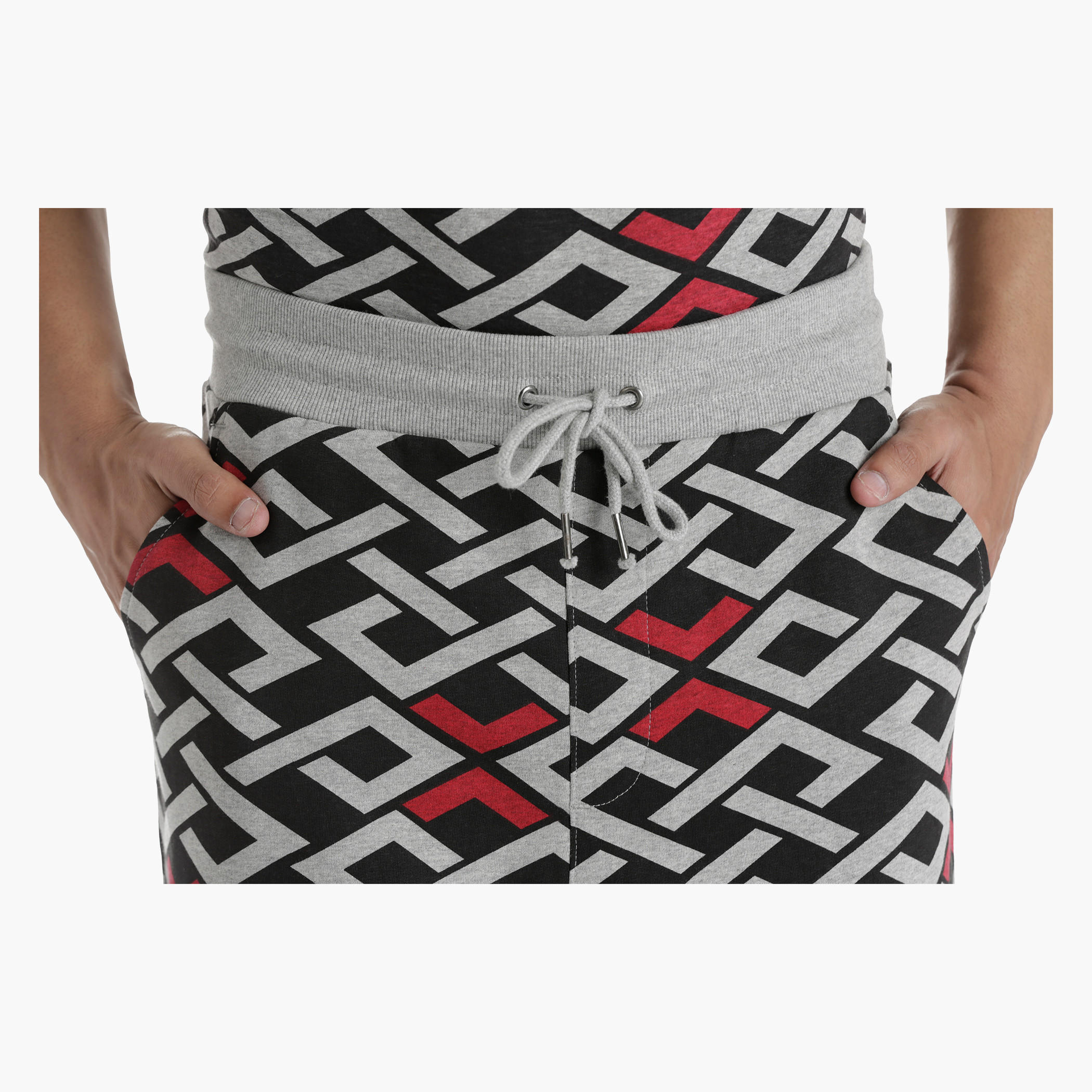Knit Shorts with All Over Print in Regular Fit-men-clothing-bottoms-shorts-image-4