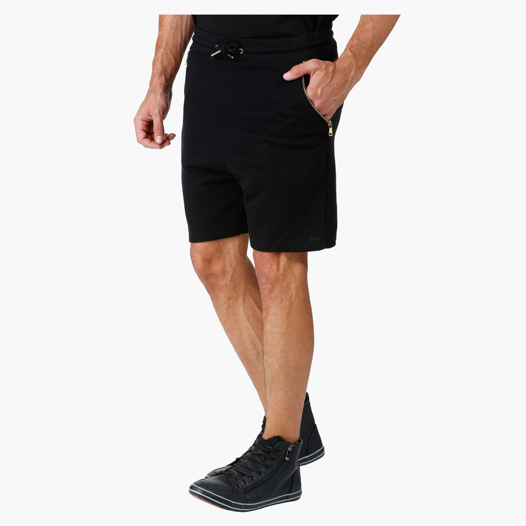 Drawstring Shorts with Zippered Pockets in Regular Fit-men-clothing-bottoms-shorts-image-3