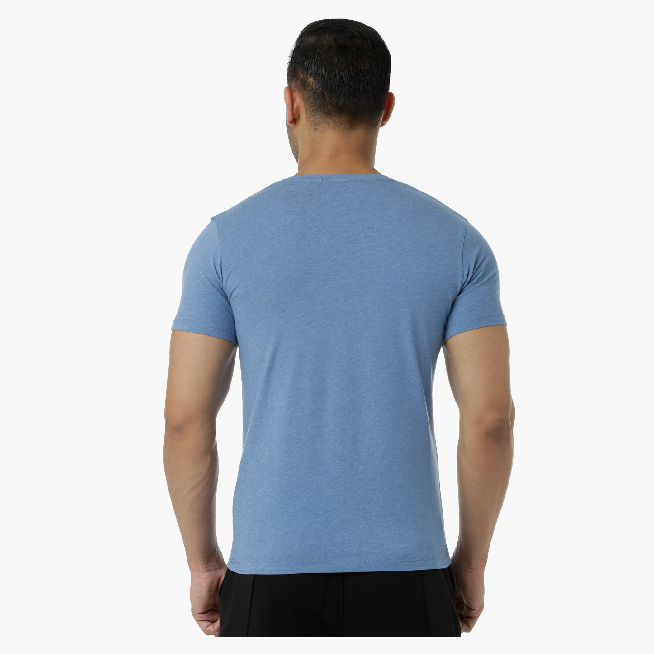Basic T-Shirt with V-Neck and Short Sleeves in Muscle Fit-men-clothing-tshirtsandpolos-tshirts-image-2
