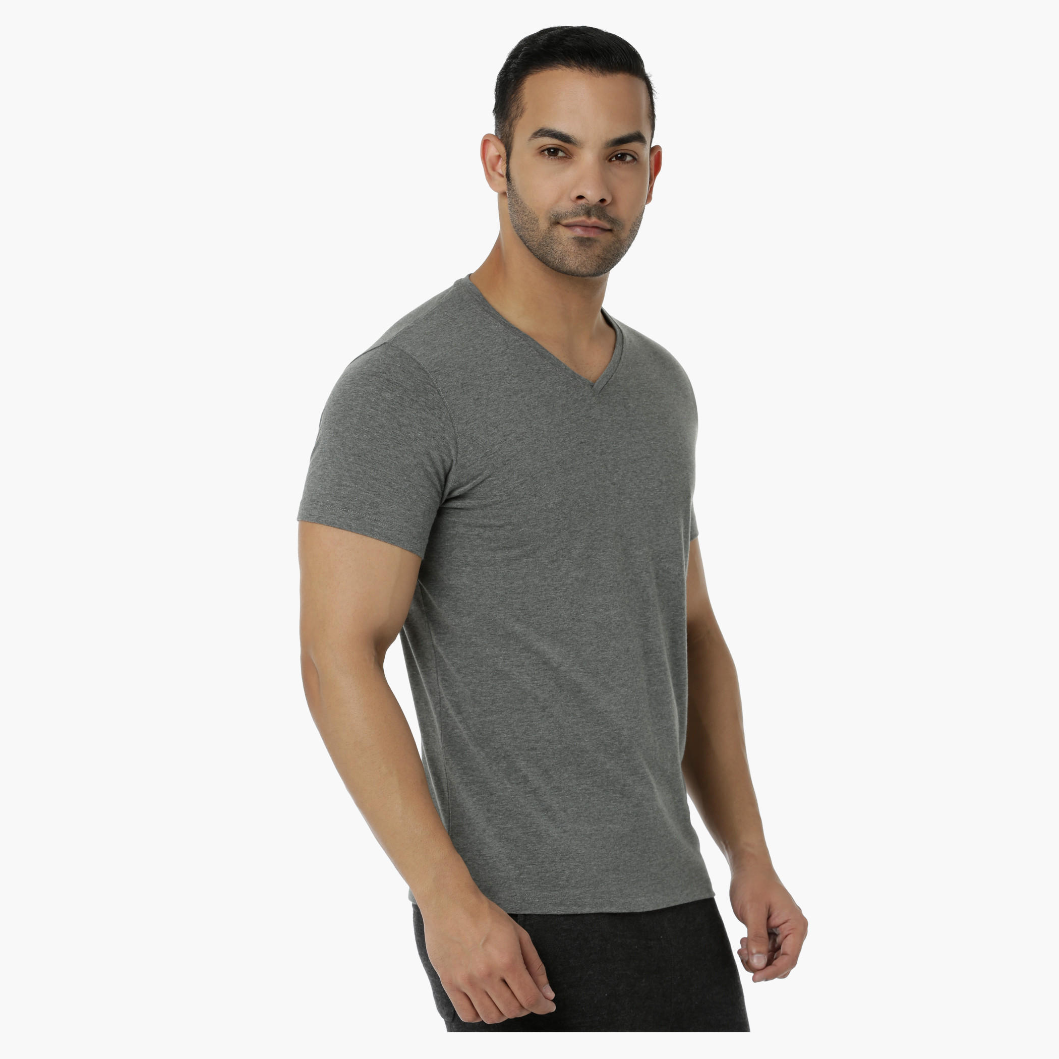 Basic T-Shirt with V-Neck and Short Sleeves in Muscle Fit-men-clothing-tshirtsandpolos-tshirts-image-8