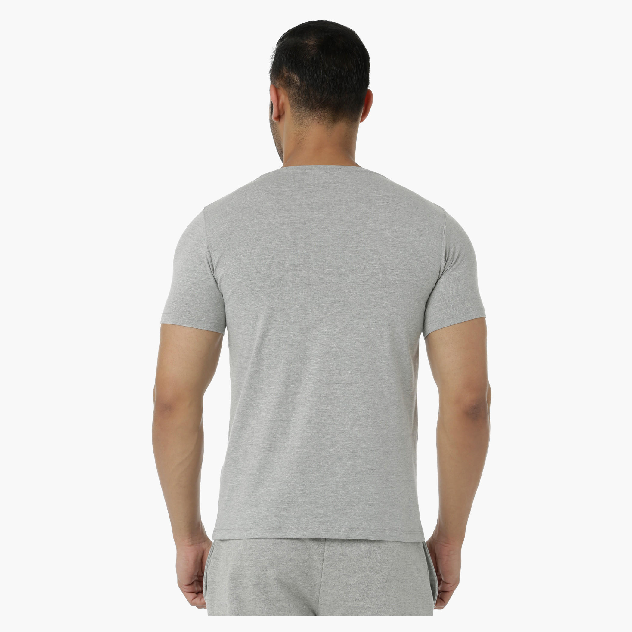 Basic T-Shirt with V-Neck and Short Sleeves in Muscle Fit-men-clothing-tshirtsandpolos-tshirts-image-12