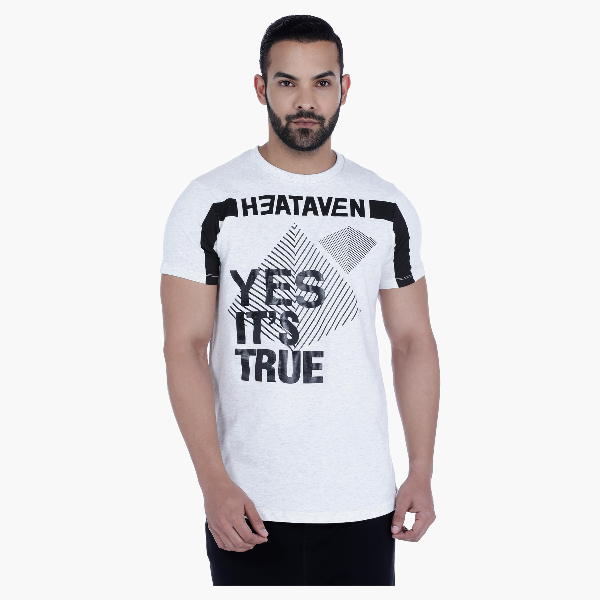 U-Back Hem T-Shirt with short Sleeves and Placement Print-men-clothing-tshirtsandpolos-tshirts-image-1