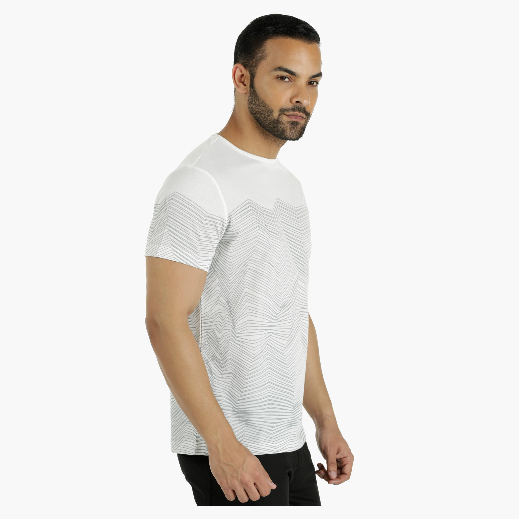 Cotton T-Shirt with Crew Neck and All Over Print in Regular Fit-men-clothing-tshirtsandpolos-tshirts-image-3
